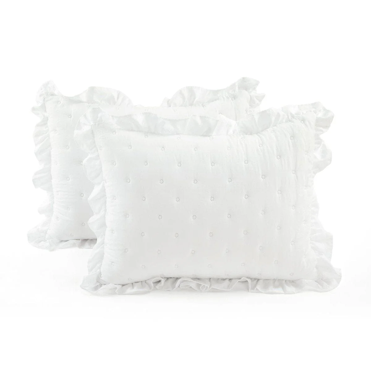 Reyna Ruffle Reversible Oversized 3 Piece Quilt Set - Image 24
