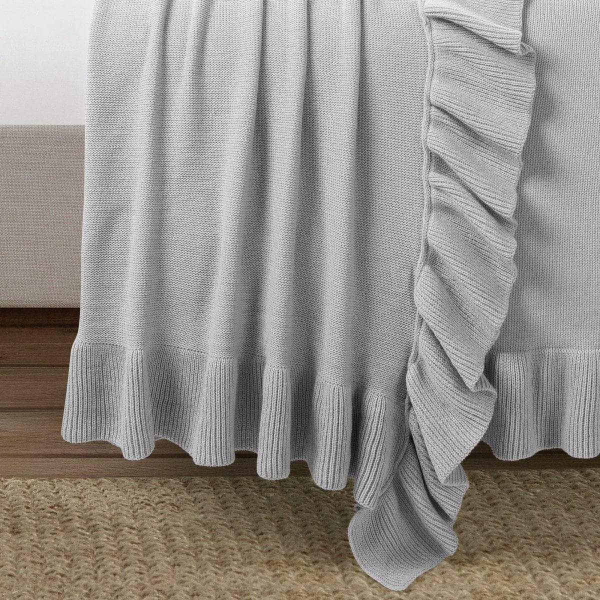 Reyna Soft Knitted Ruffle Blanket/Coverlet - Image 13