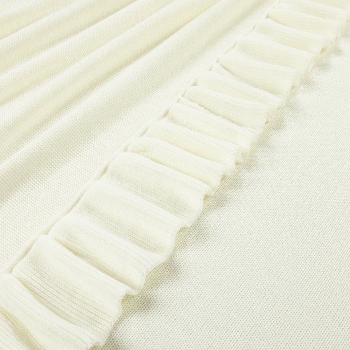 Reyna Soft Knitted Ruffle Blanket/Coverlet - Image 5