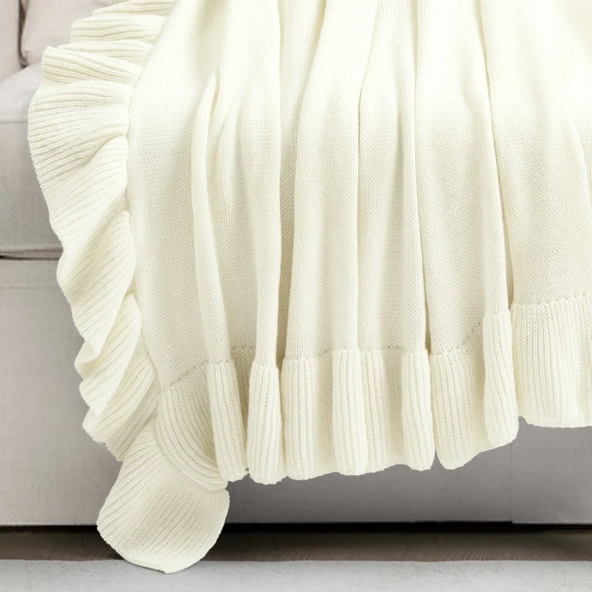 Reyna Soft Knitted Ruffle Throw - Image 12