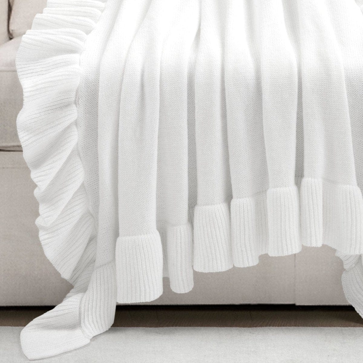 Reyna Soft Knitted Ruffle Throw - Image 3
