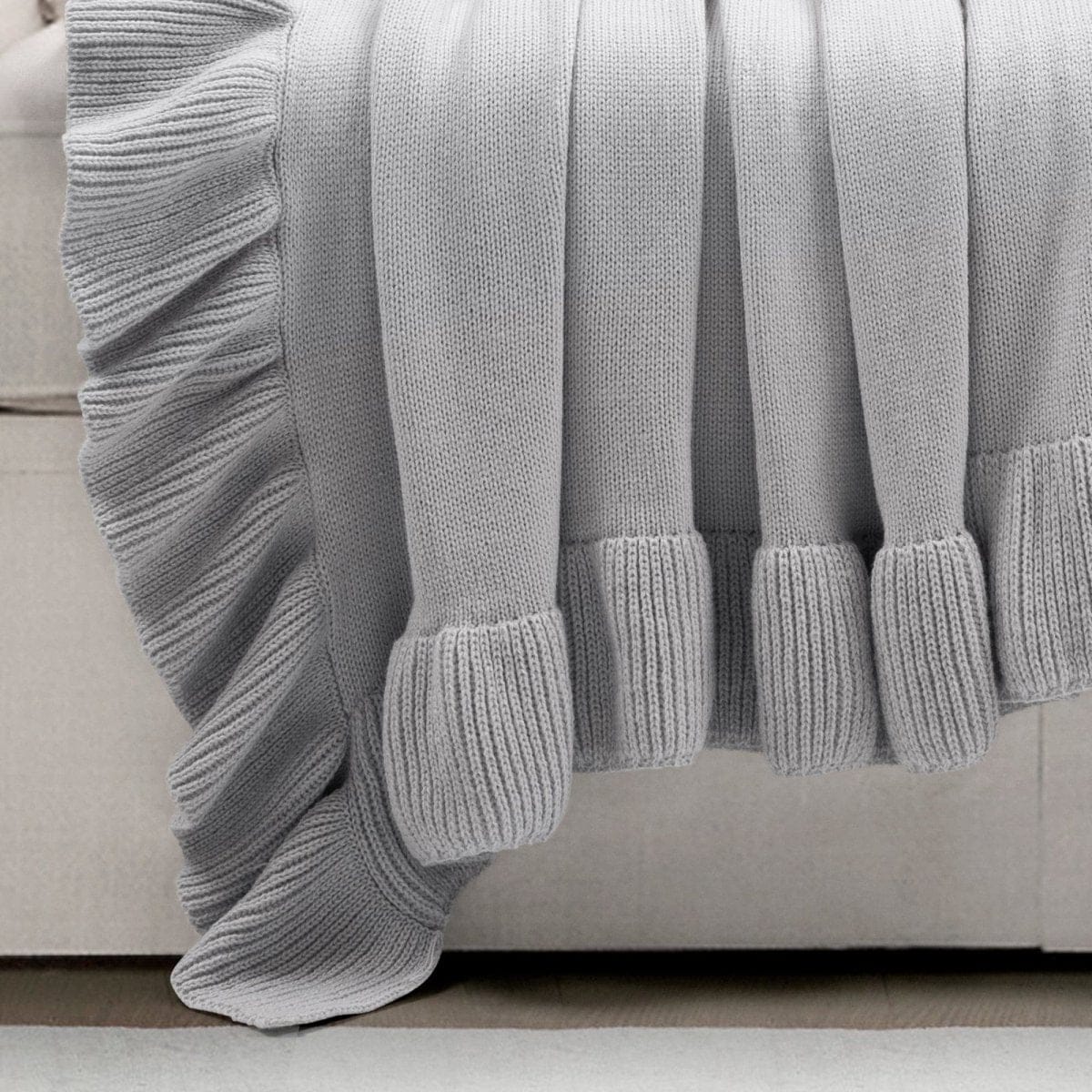 Reyna Soft Knitted Ruffle Throw - Image 7