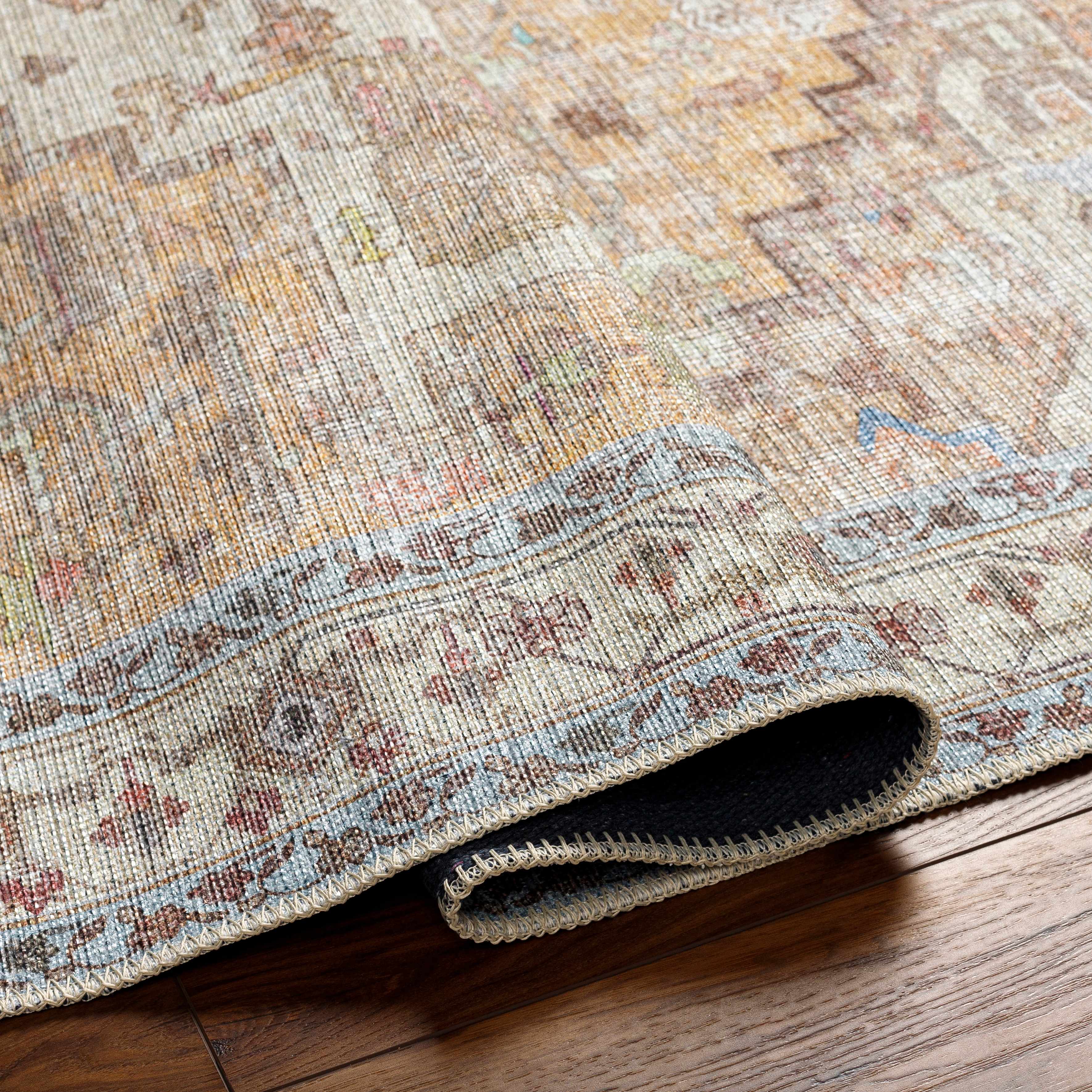 Reza Mustard Washable Rug - Clearance - Image 3