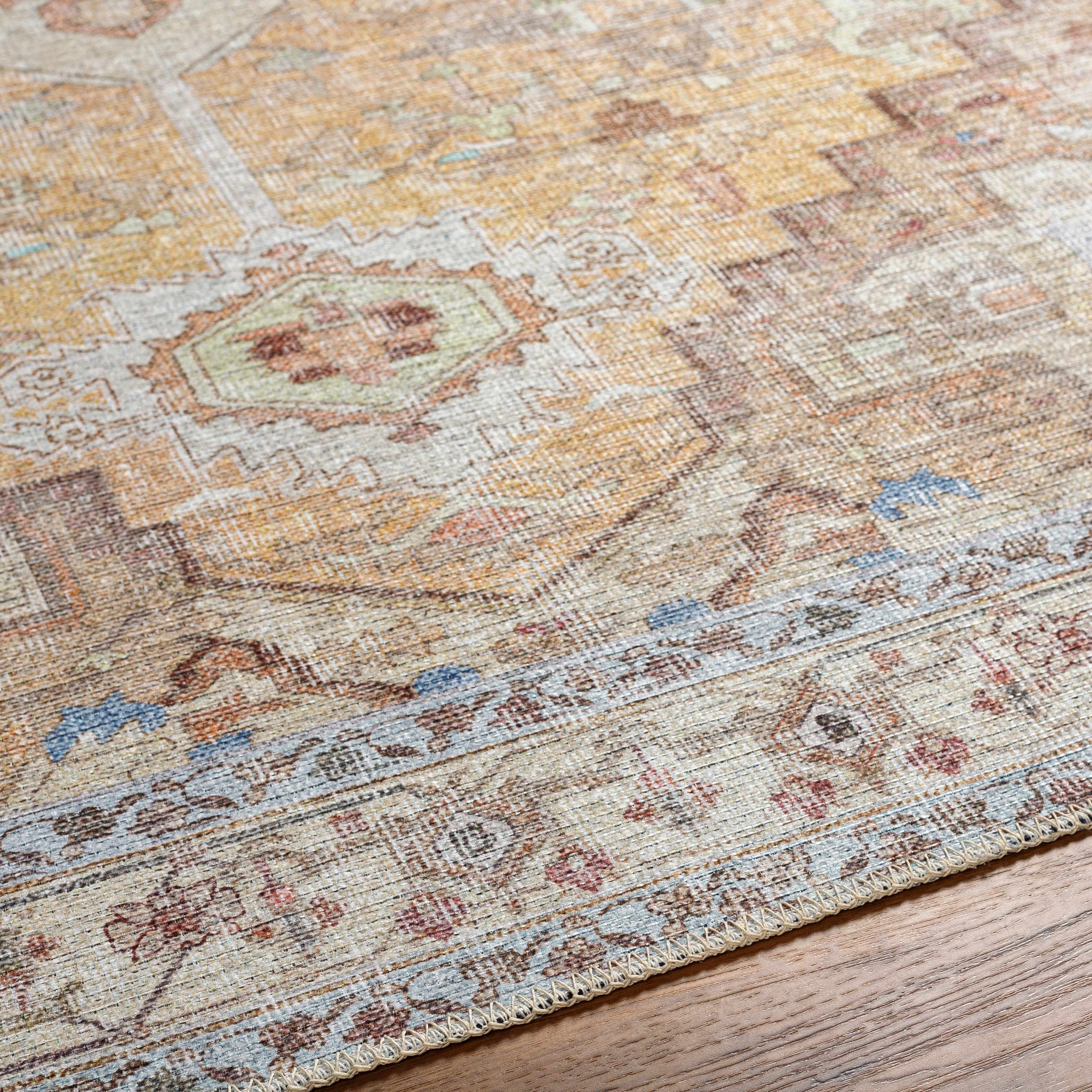 Reza Mustard Washable Rug - Clearance - Image 5