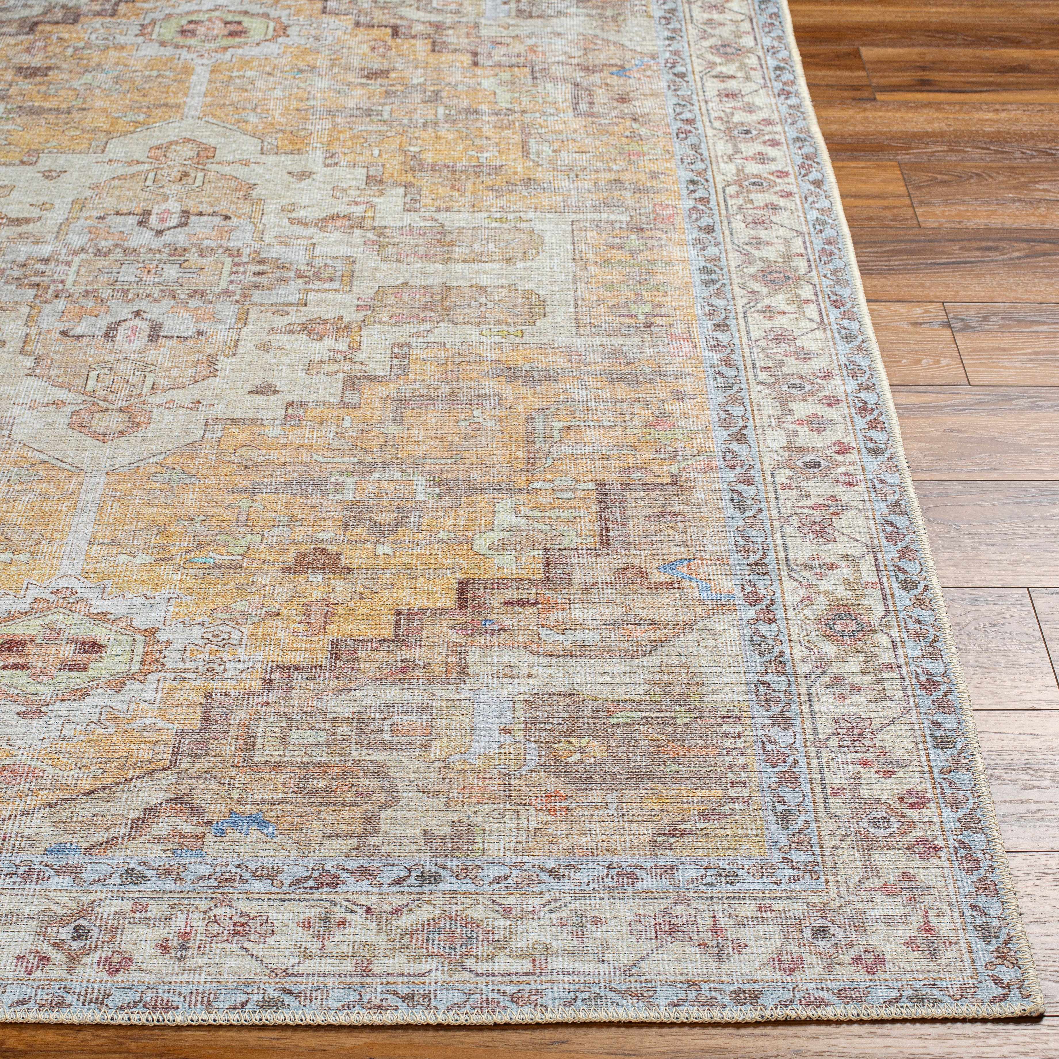 Reza Mustard Washable Rug - Clearance - Image 6
