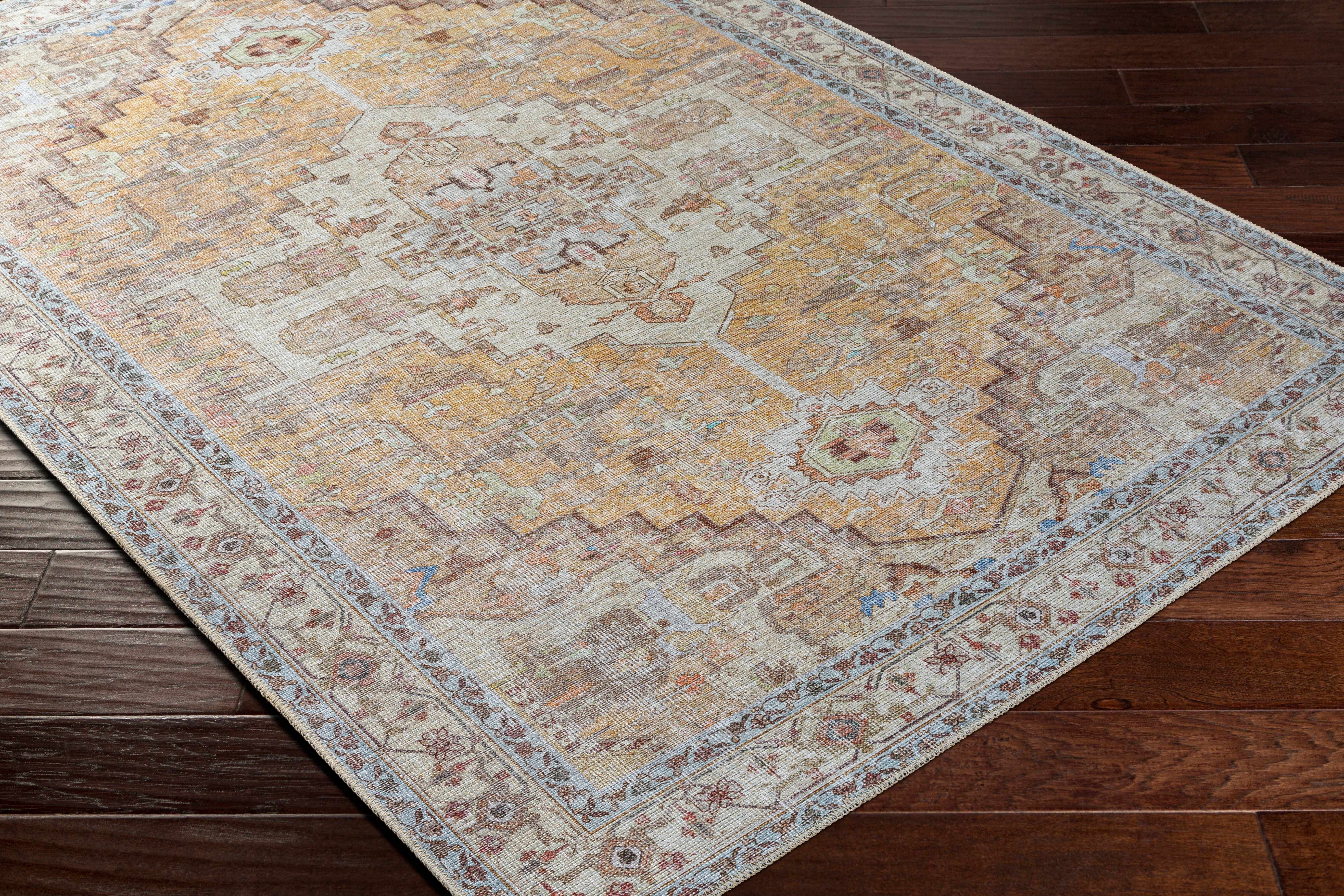 Reza Mustard Washable Rug - Clearance - Image 7