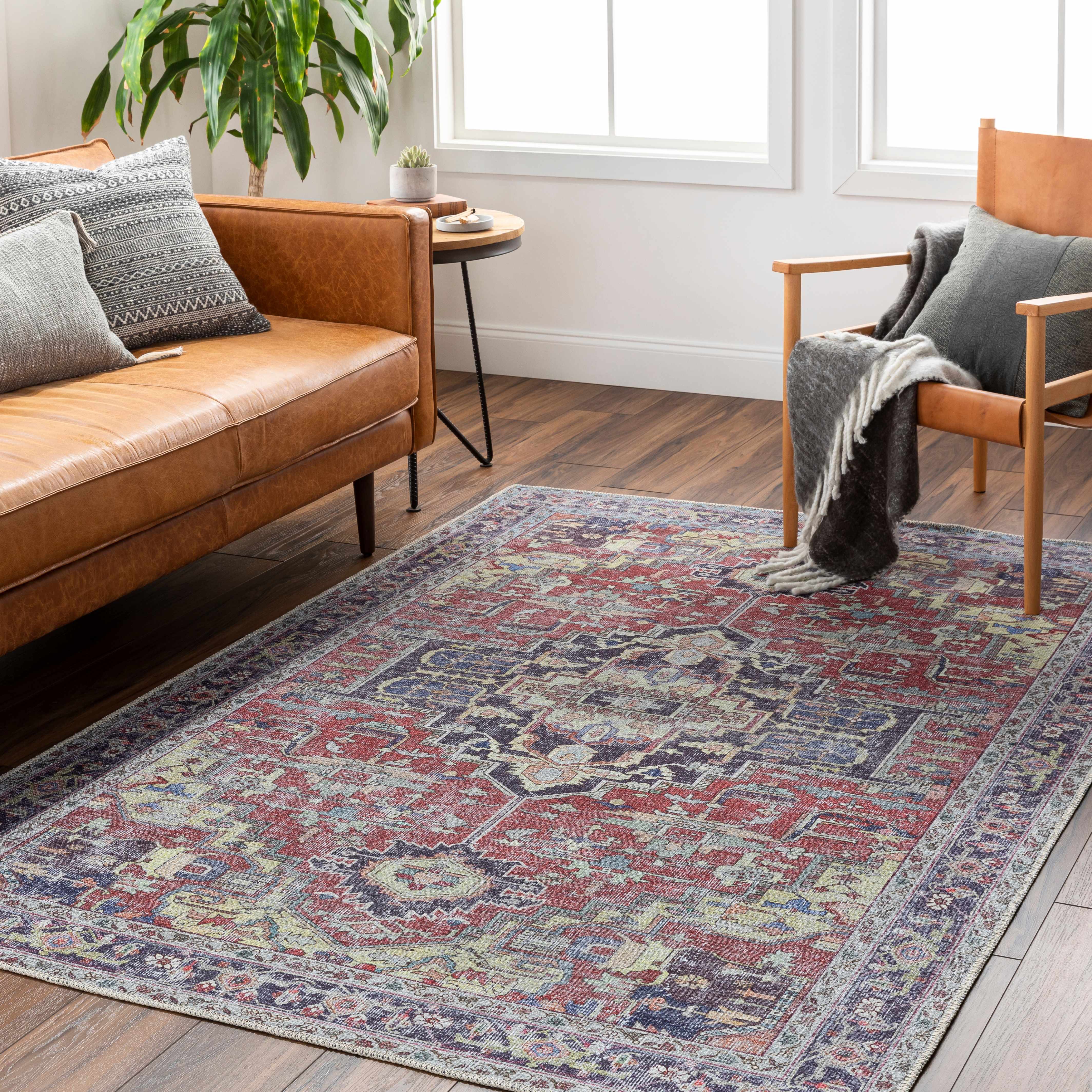 Reza Red Washable Rug - Clearance - Image 2