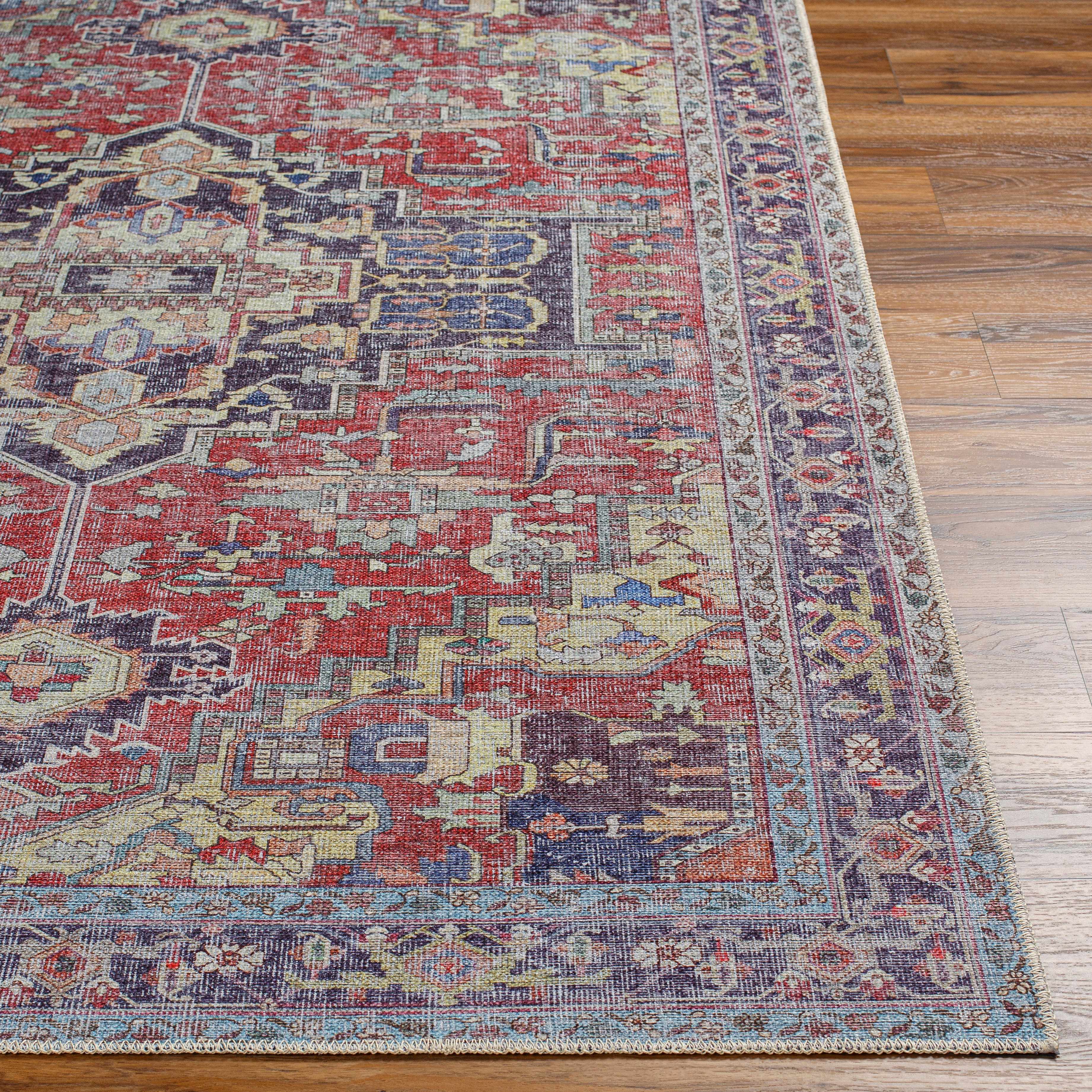 Reza Red Washable Rug - Clearance - Image 3