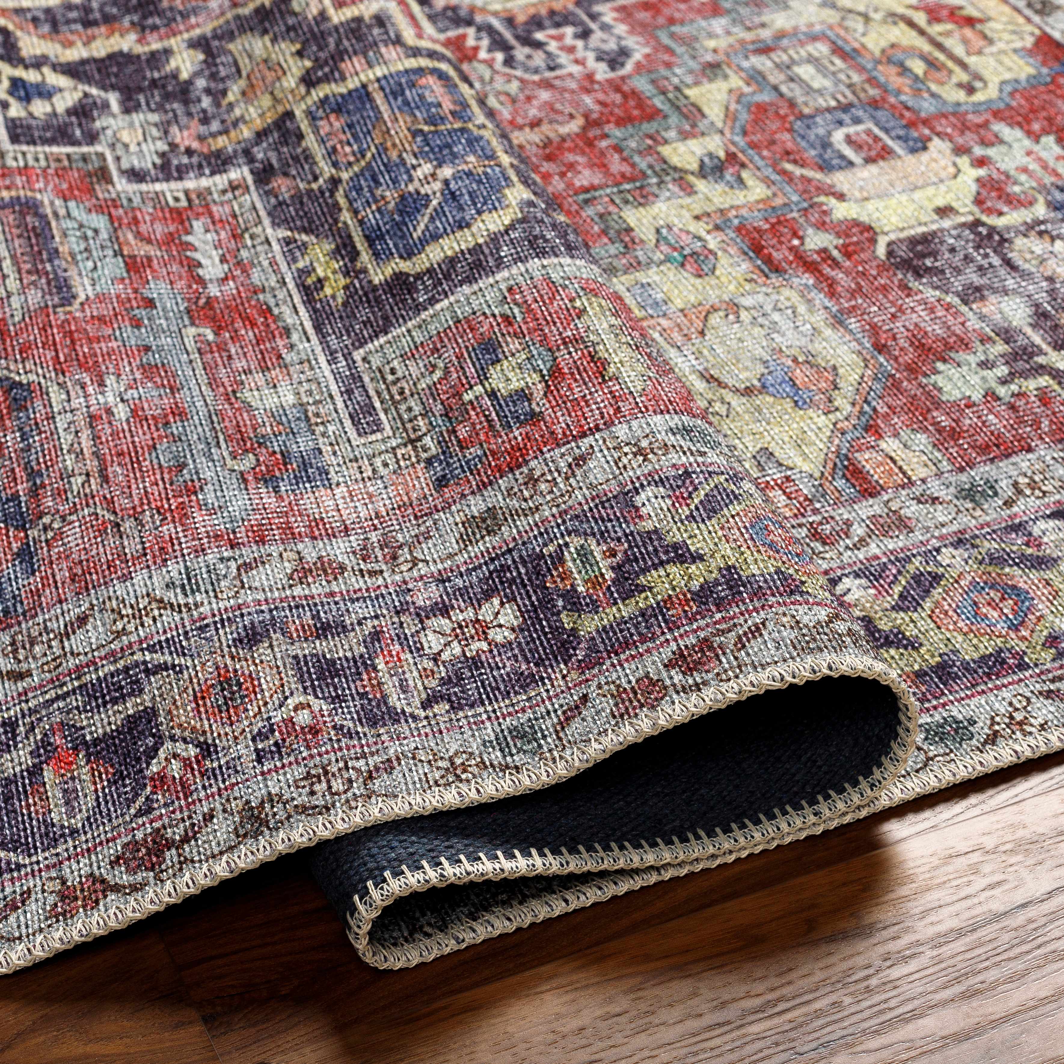 Reza Red Washable Rug - Clearance - Image 4