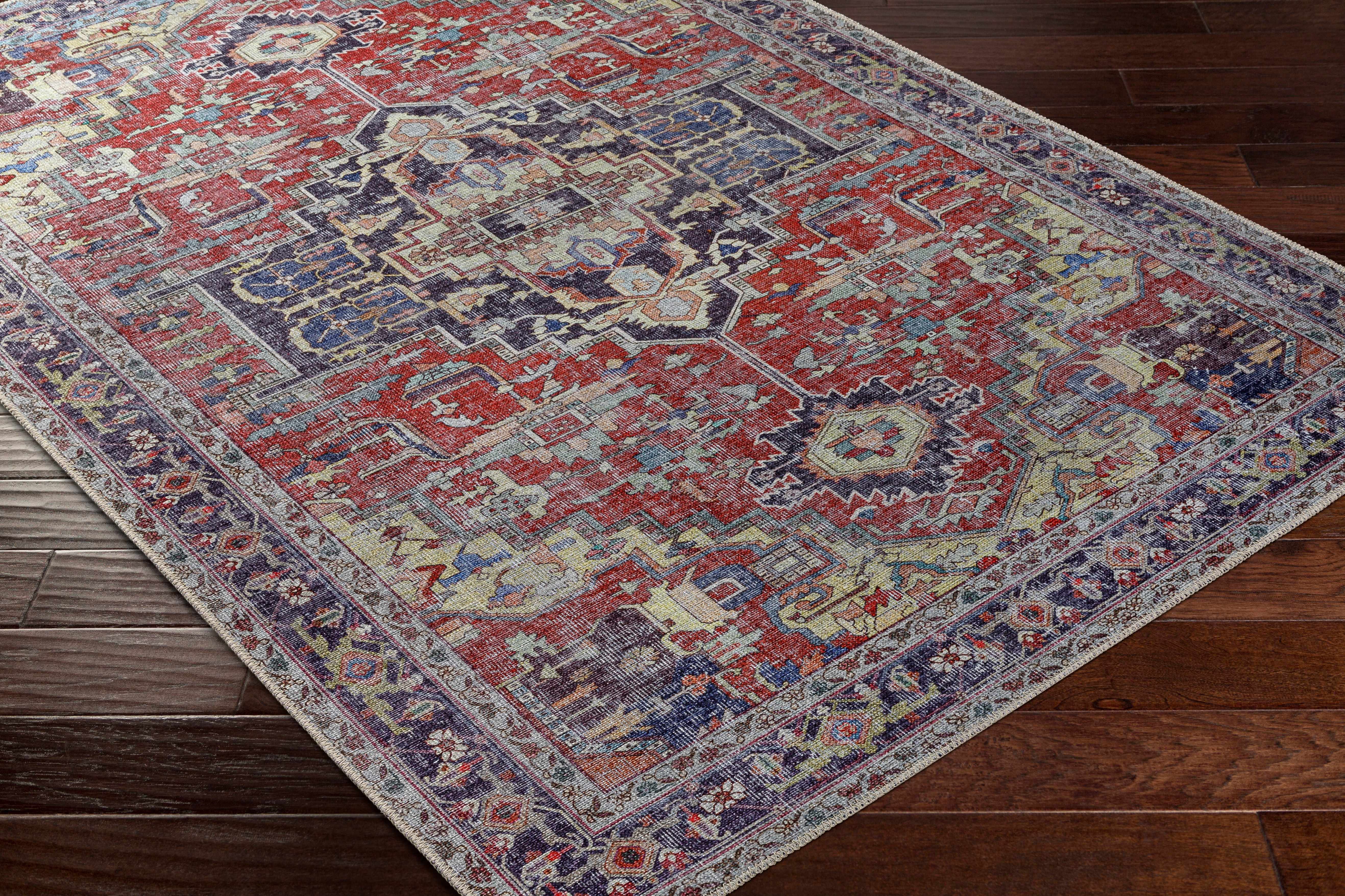 Reza Red Washable Rug - Clearance - Image 5