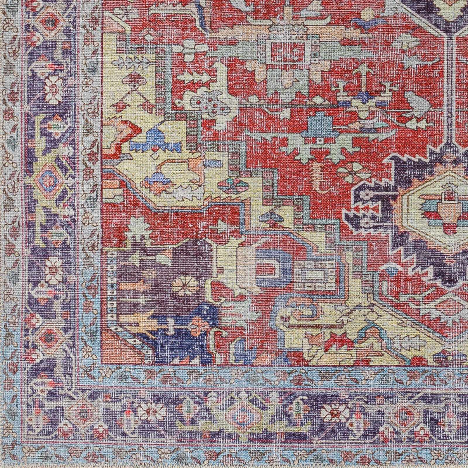 Reza Red Washable Rug - Clearance - Image 7