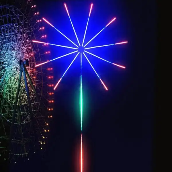 RGB Fireworks LED Strip Light Music Sync Sound Control Dream Meteor Decor Kit - Image 2