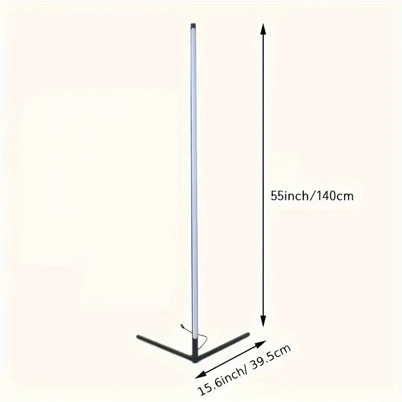 RGB LED Corner Floor Lamp 60-Inch for Living Room Bedroom Game Room Lighting - Image 3