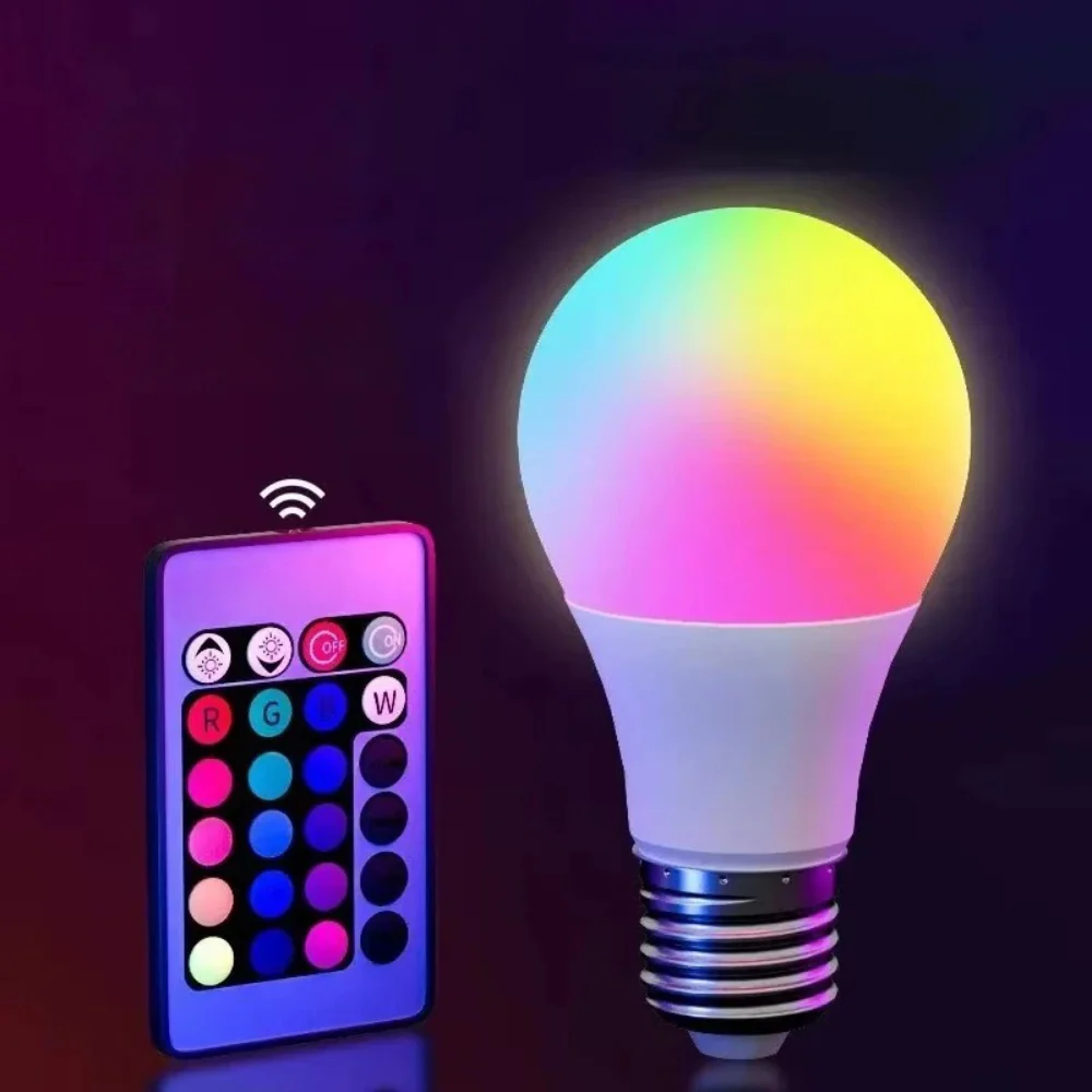 RGB LED Light Bulb E27 Remote Control Dimmable 16 Color Smart Lamp - Image 6