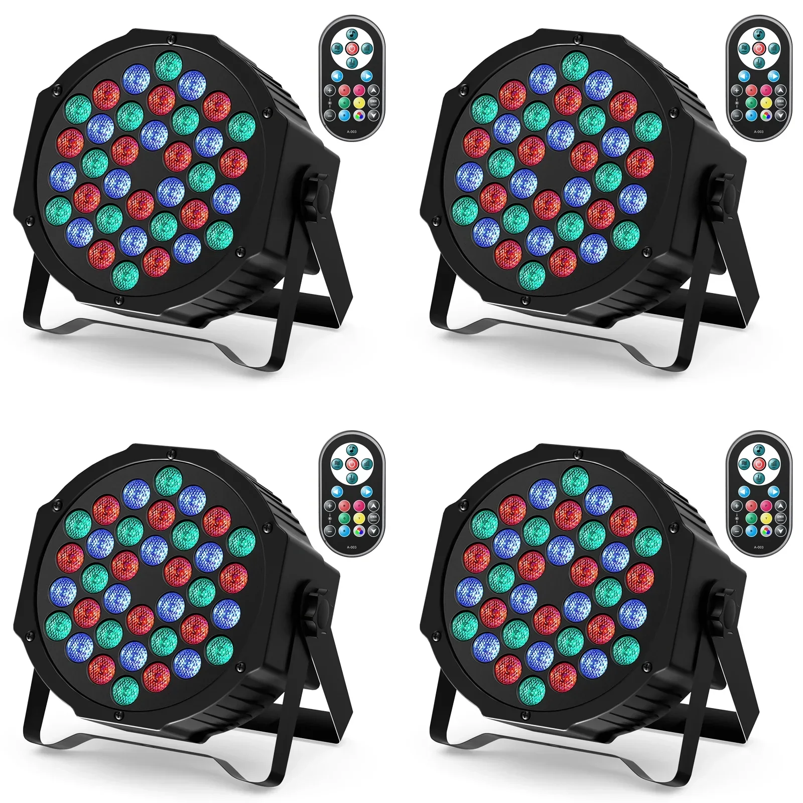 RGB Par Lights 36LED Stage Lighting – DMX512 Uplights for DJ, Party, Wedding Events