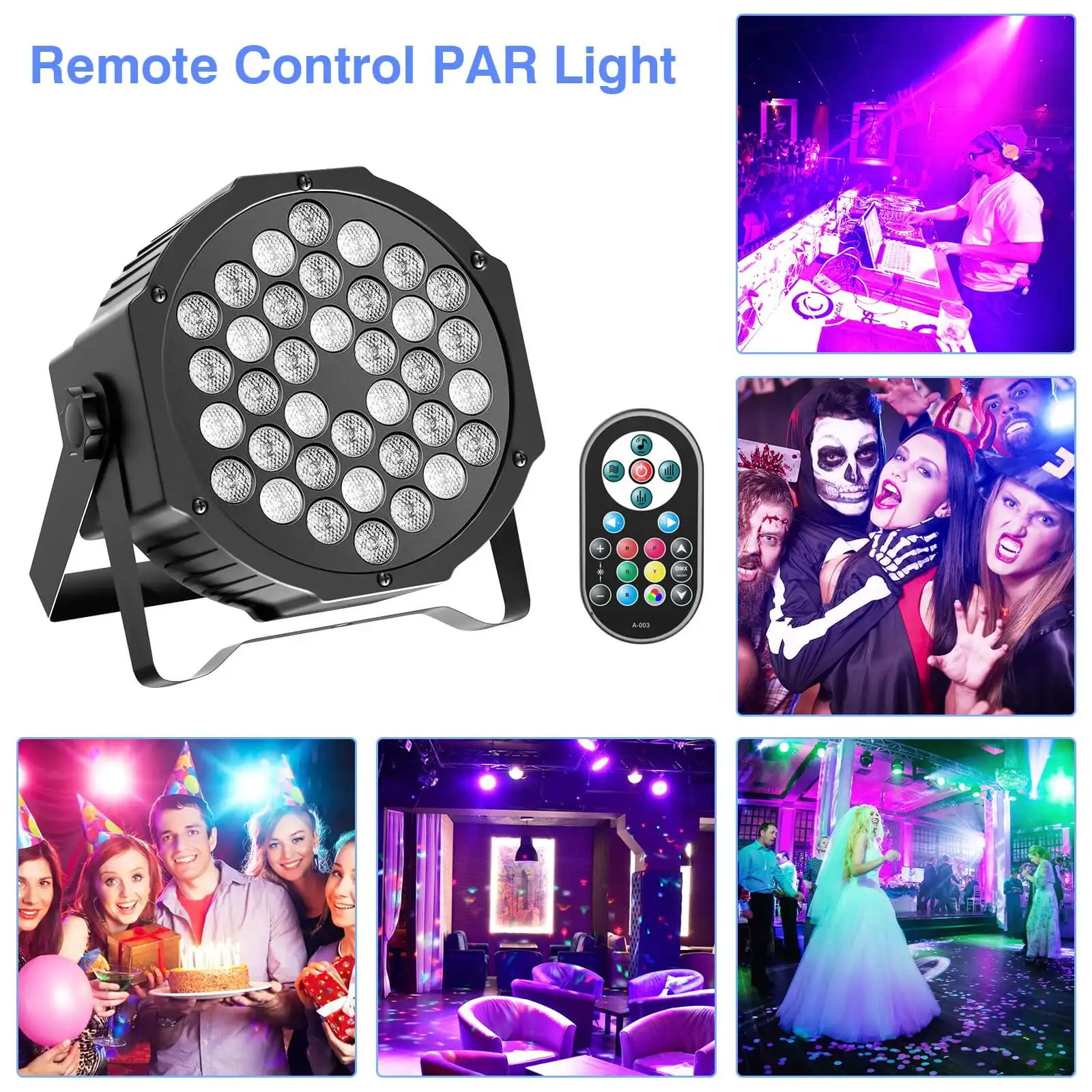 RGB Par Lights 36LED Stage Lighting – DMX512 Uplights for DJ, Party, Wedding Events - Image 4