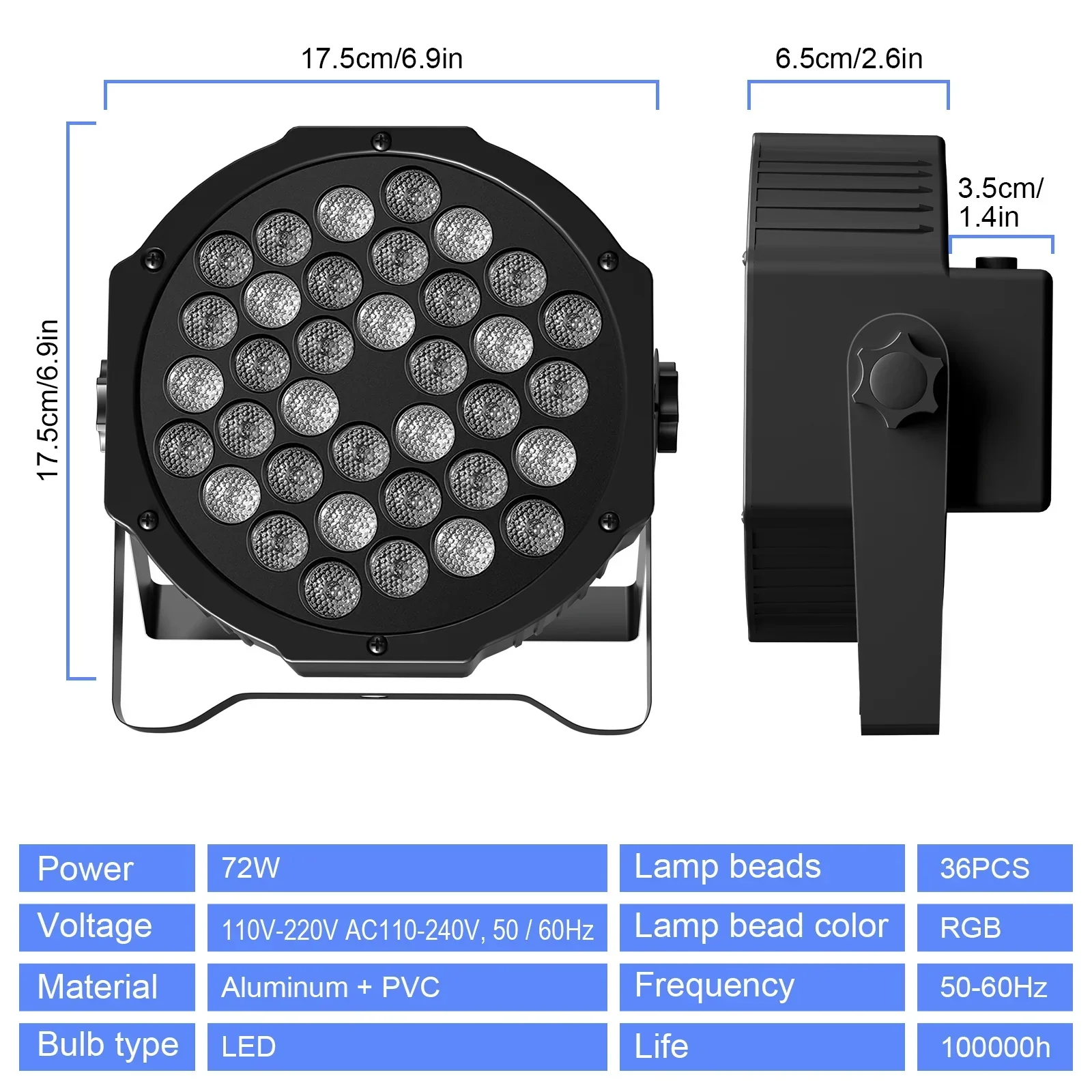 RGB Par Lights 36LED Stage Lighting – DMX512 Uplights for DJ, Party, Wedding Events - Image 6