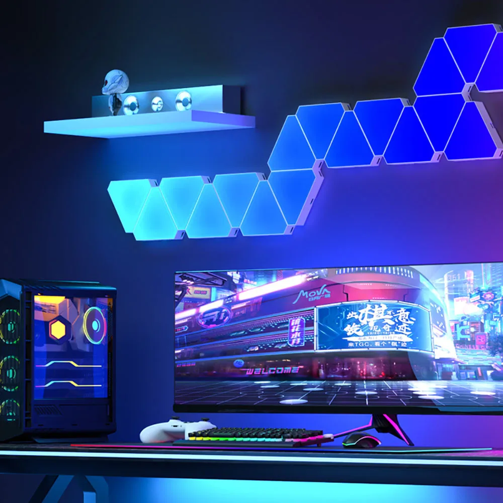 RGB Quantum LED Wall Lamp – Smart Rhythm Pickup Light for Bedroom & Gaming Setup - Image 10