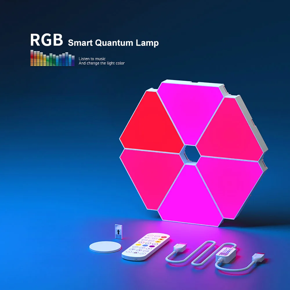 RGB Quantum LED Wall Lamp – Smart Rhythm Pickup Light for Bedroom & Gaming Setup - Image 14
