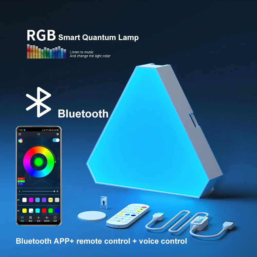 RGB Quantum LED Wall Lamp – Smart Rhythm Pickup Light for Bedroom & Gaming Setup - Image 15