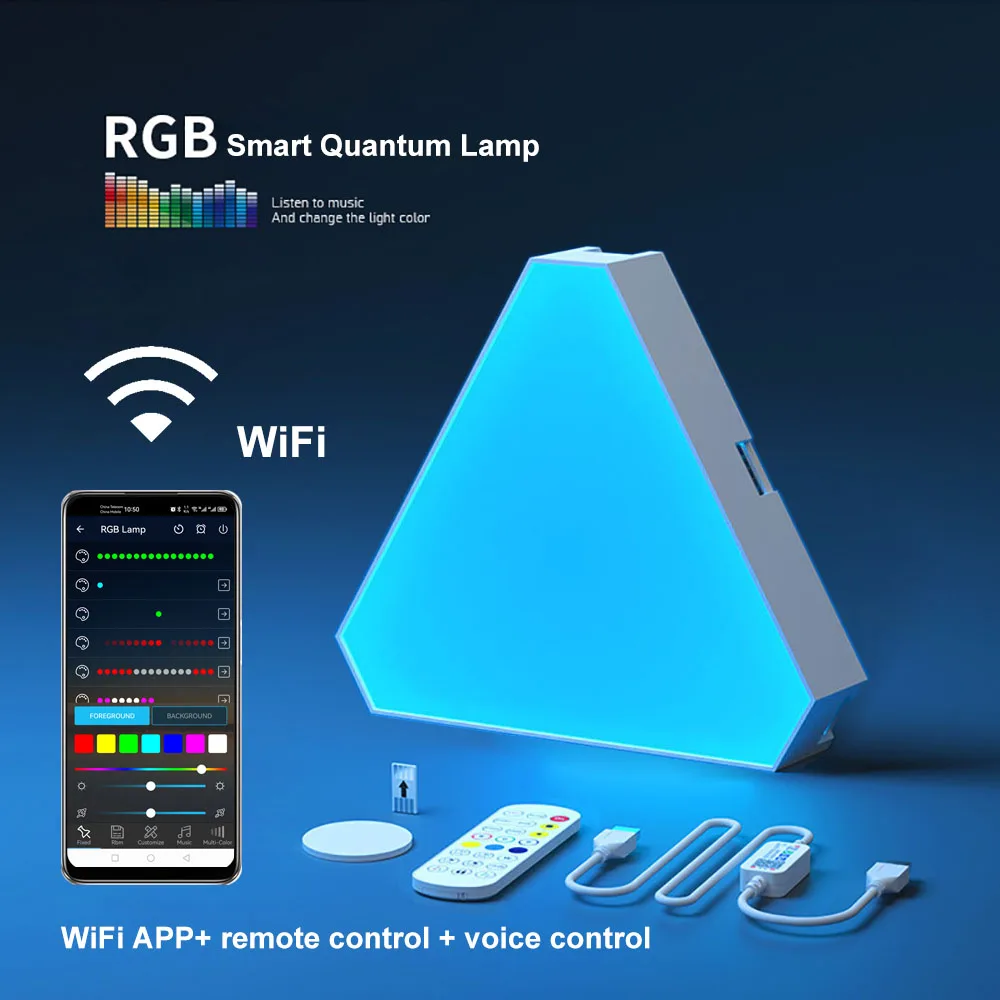 RGB Quantum LED Wall Lamp – Smart Rhythm Pickup Light for Bedroom & Gaming Setup - Image 16