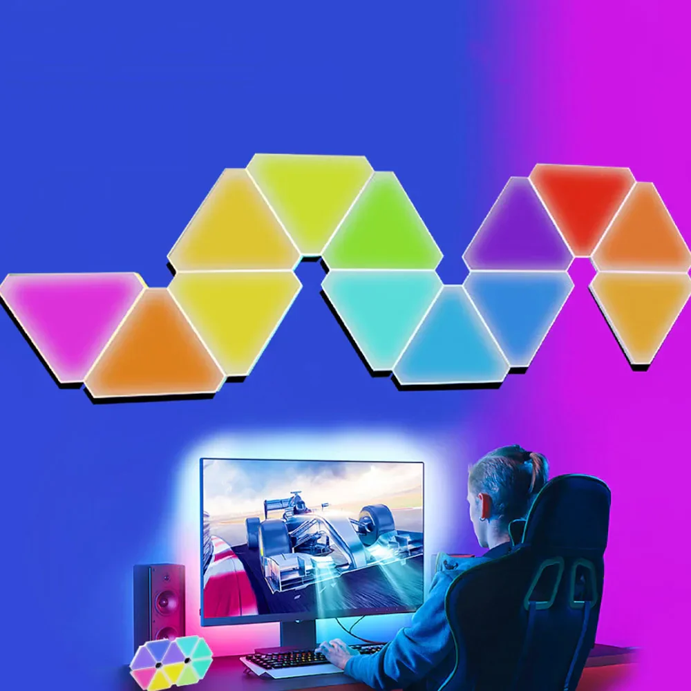 RGB Quantum LED Wall Lamp – Smart Rhythm Pickup Light for Bedroom & Gaming Setup - Image 7