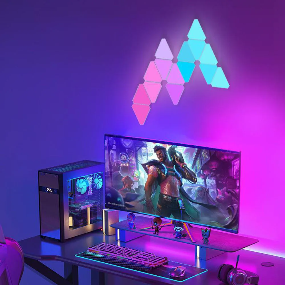 RGB Quantum LED Wall Lamp – Smart Rhythm Pickup Light for Bedroom & Gaming Setup - Image 9