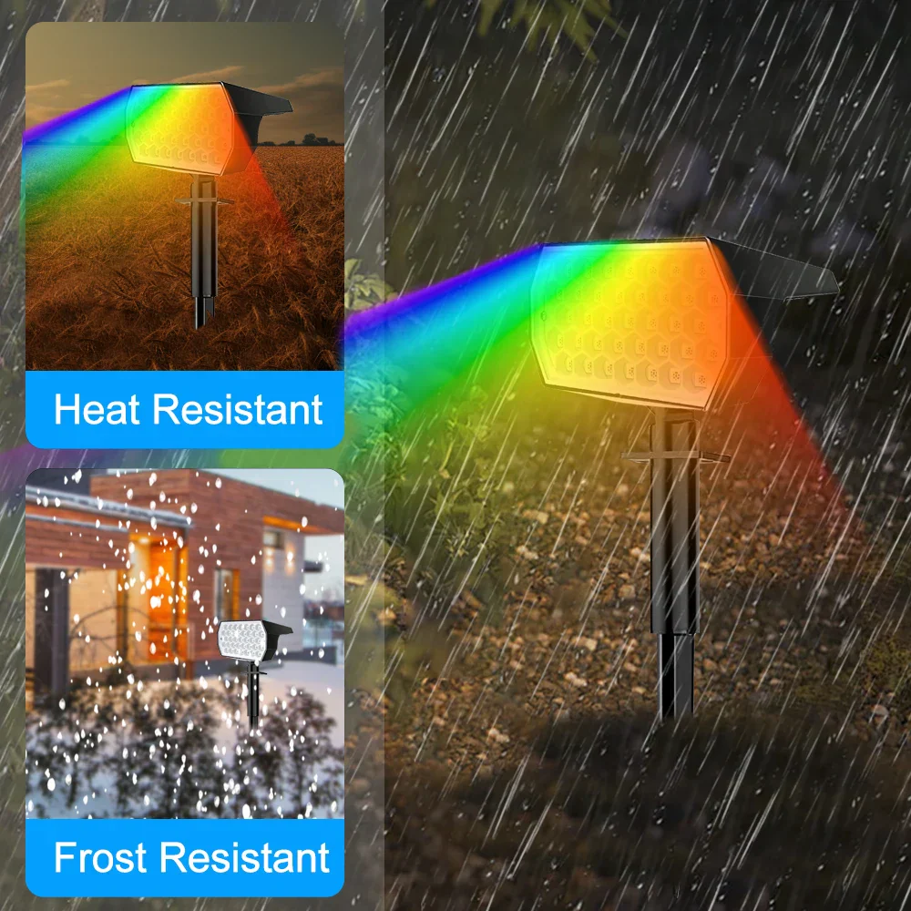 RGB Solar Landscape Spotlights Outdoor Waterproof LED Lights for Garden Decor - Image 10