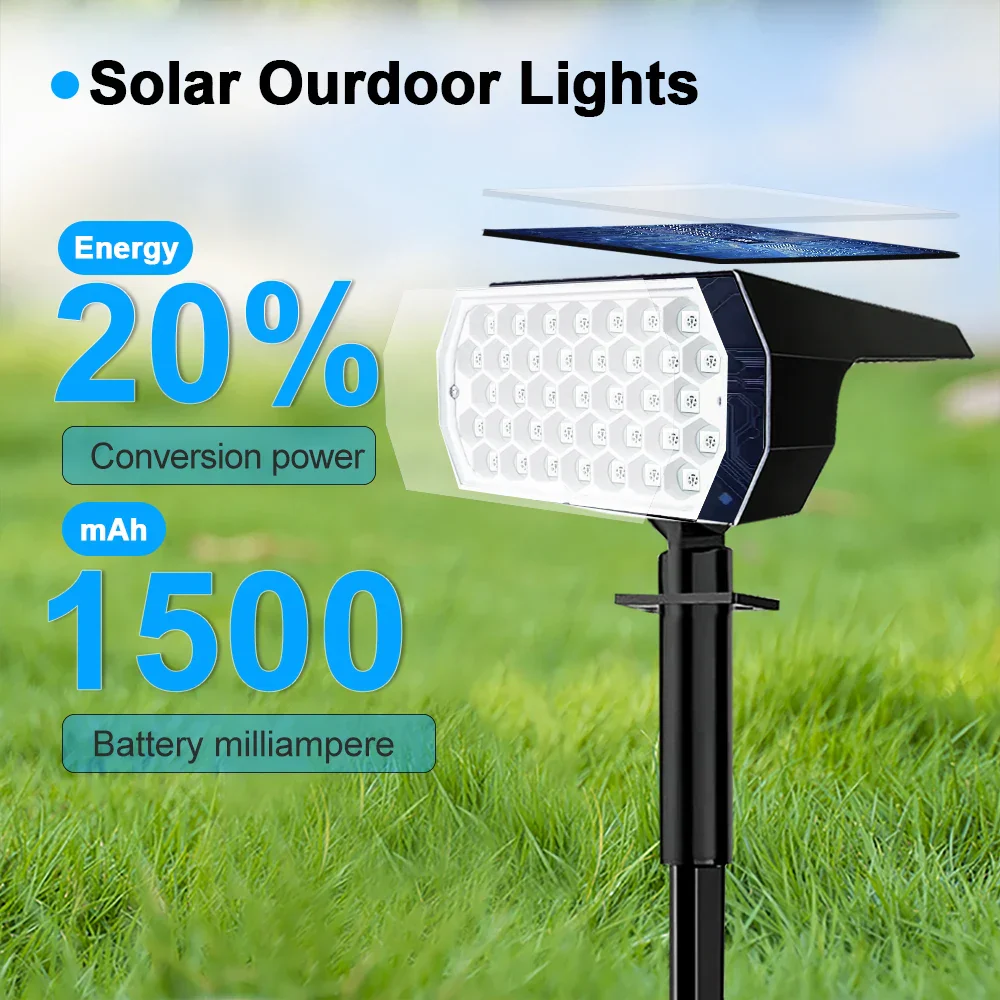 RGB Solar Landscape Spotlights Outdoor Waterproof LED Lights for Garden Decor - Image 9
