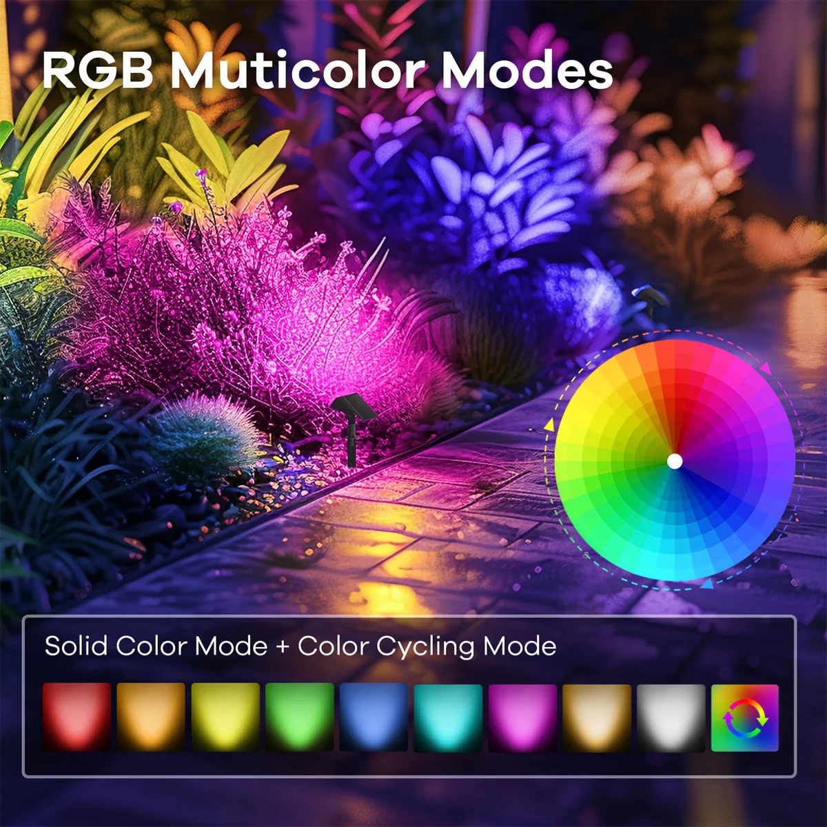 RGB Solar Spotlights Outdoor – Color Changing Waterproof Lights for Yard & Garden - Image 5