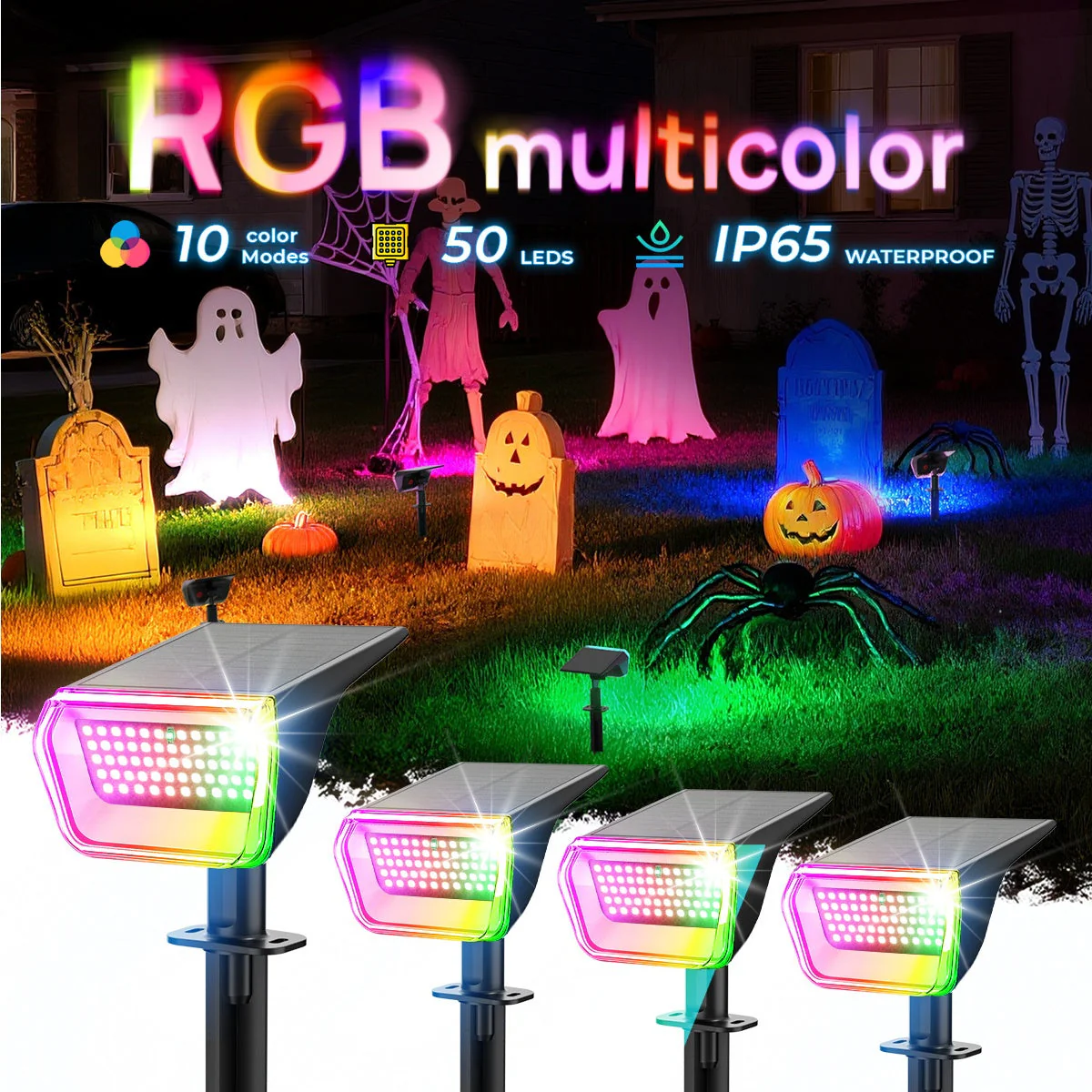 RGB Solar Spotlights Outdoor – Color Changing Waterproof Lights for Yard & Garden - Image 8