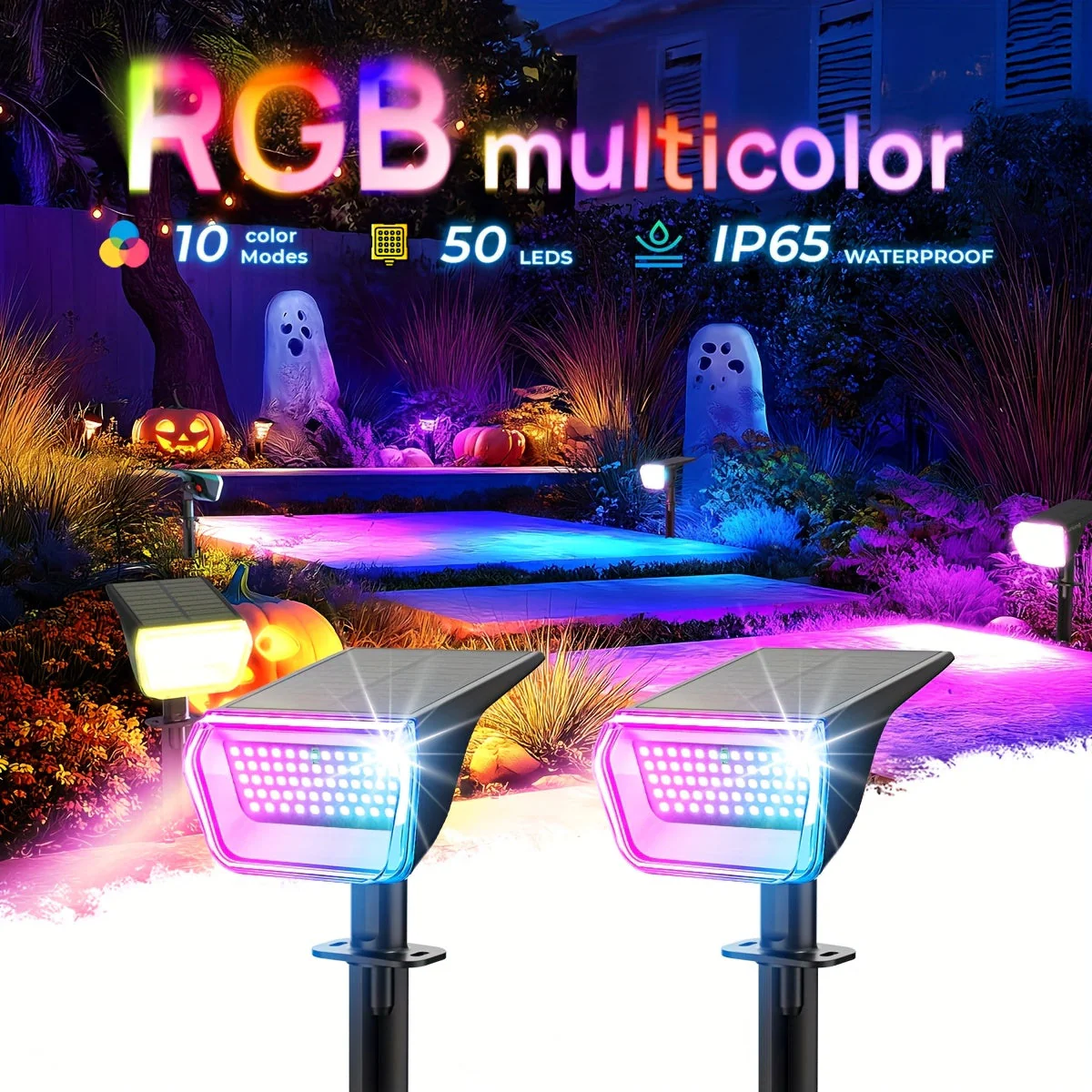 RGB Solar Spotlights Outdoor – Color Changing Waterproof Lights for Yard & Garden - Image 9