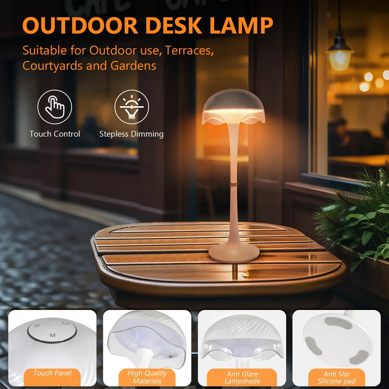 RGB Touch Desk Lamp Rechargeable Eye Care Bedside Night Light for Bedroom - Image 2