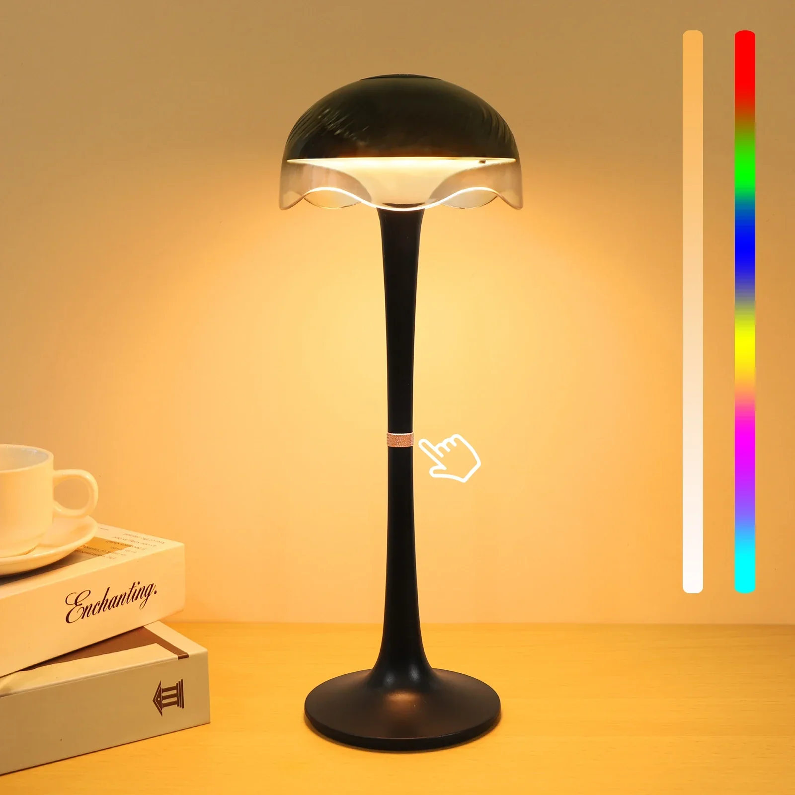 RGB Touch Desk Lamp Rechargeable Eye Care Bedside Night Light for Bedroom - Image 7