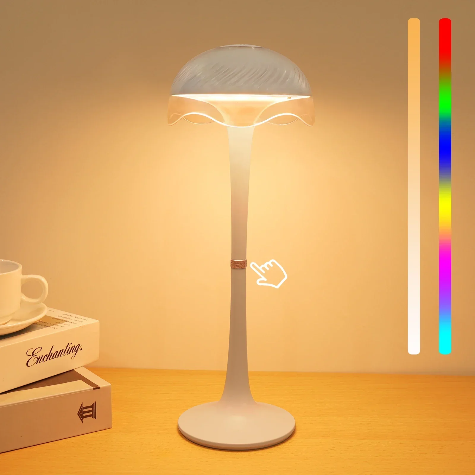 RGB Touch Desk Lamp Rechargeable Eye Care Bedside Night Light for Bedroom - Image 8