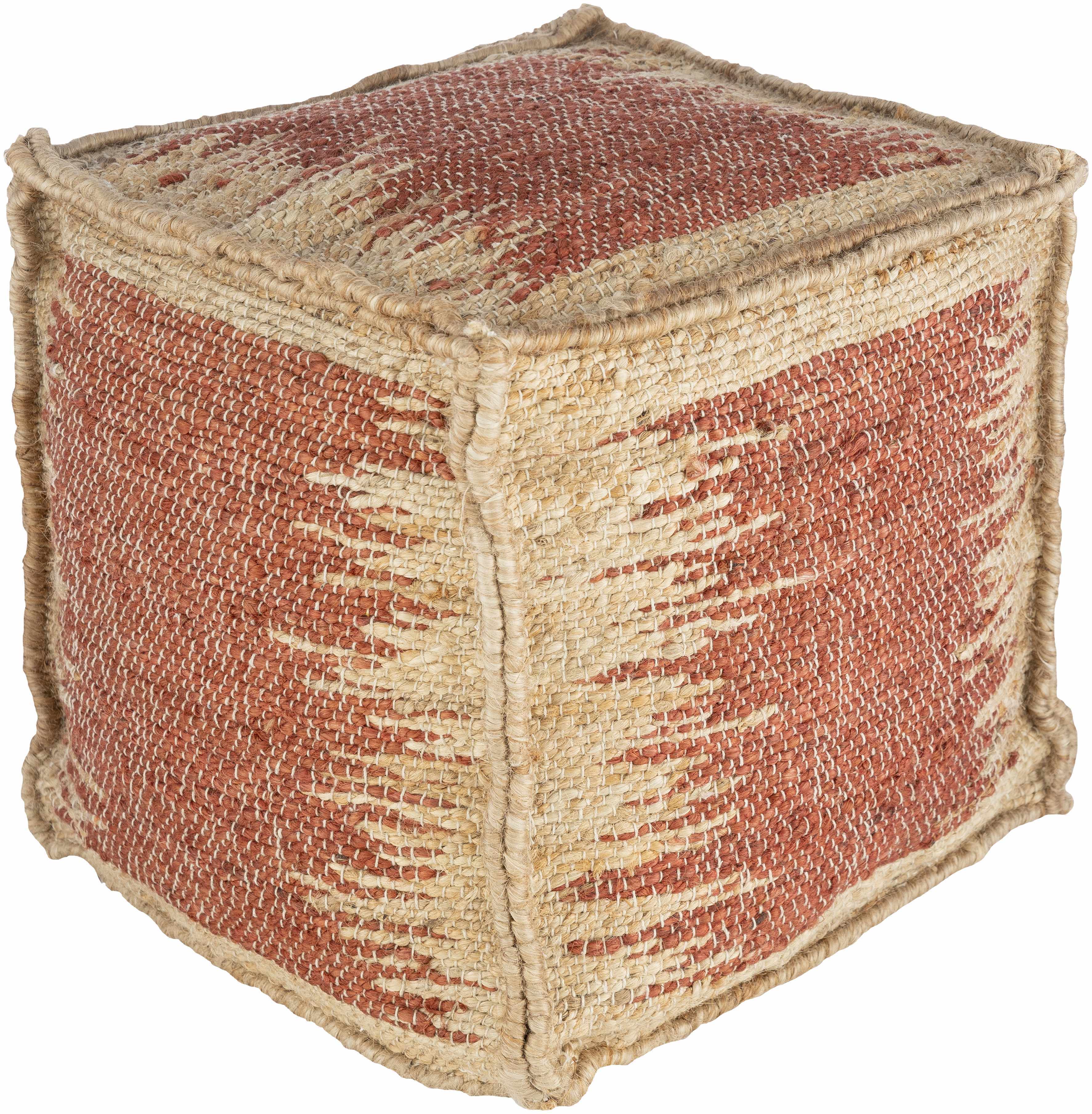 Rhuddlan Jute Rust Pouf - Image 2