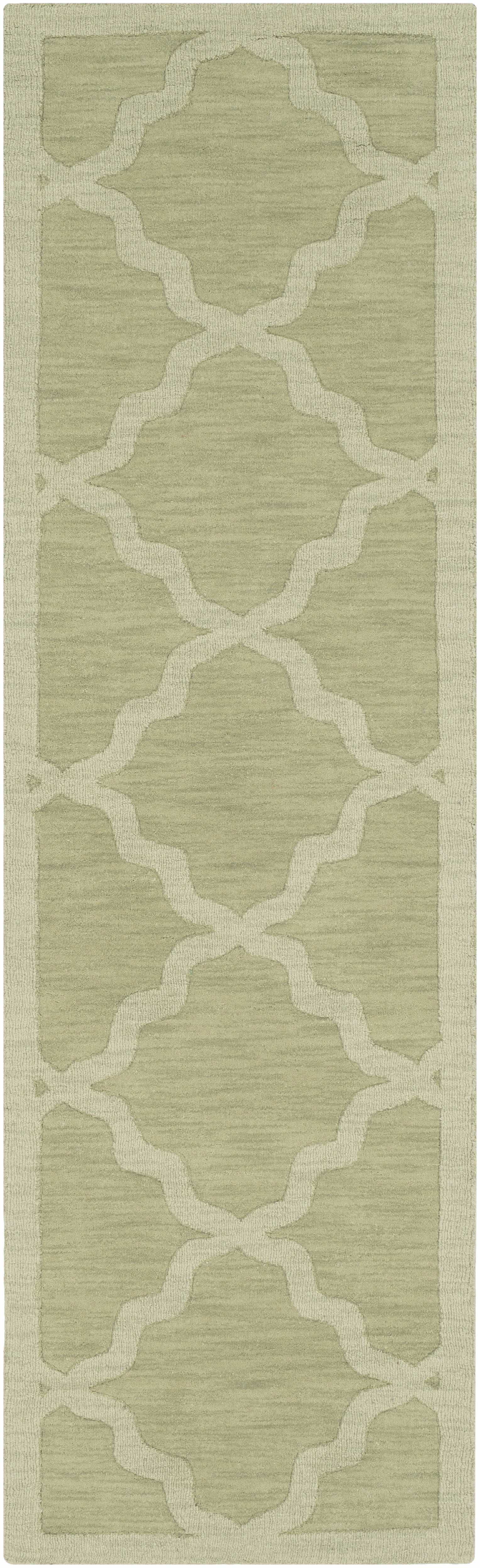 Rialto Olive Green Embossed Wool Rug - Clearance - Image 11