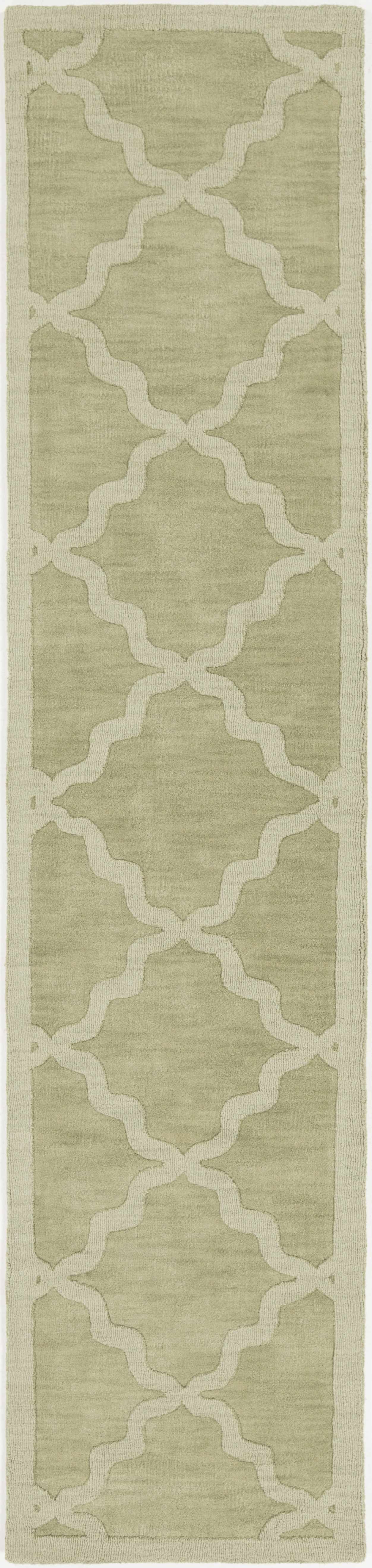 Rialto Olive Green Embossed Wool Rug - Clearance - Image 12