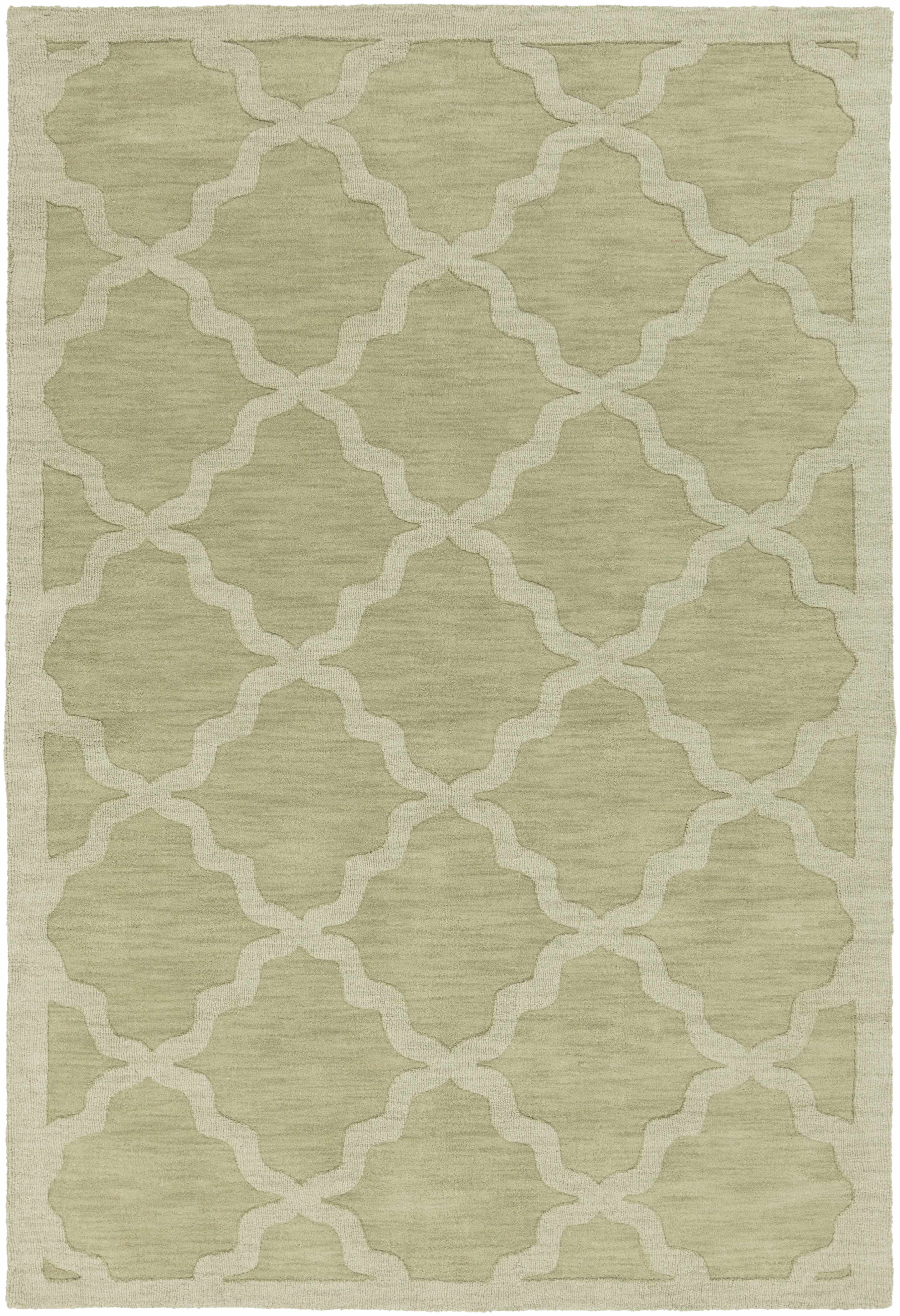 Rialto Olive Green Embossed Wool Rug - Clearance - Image 3