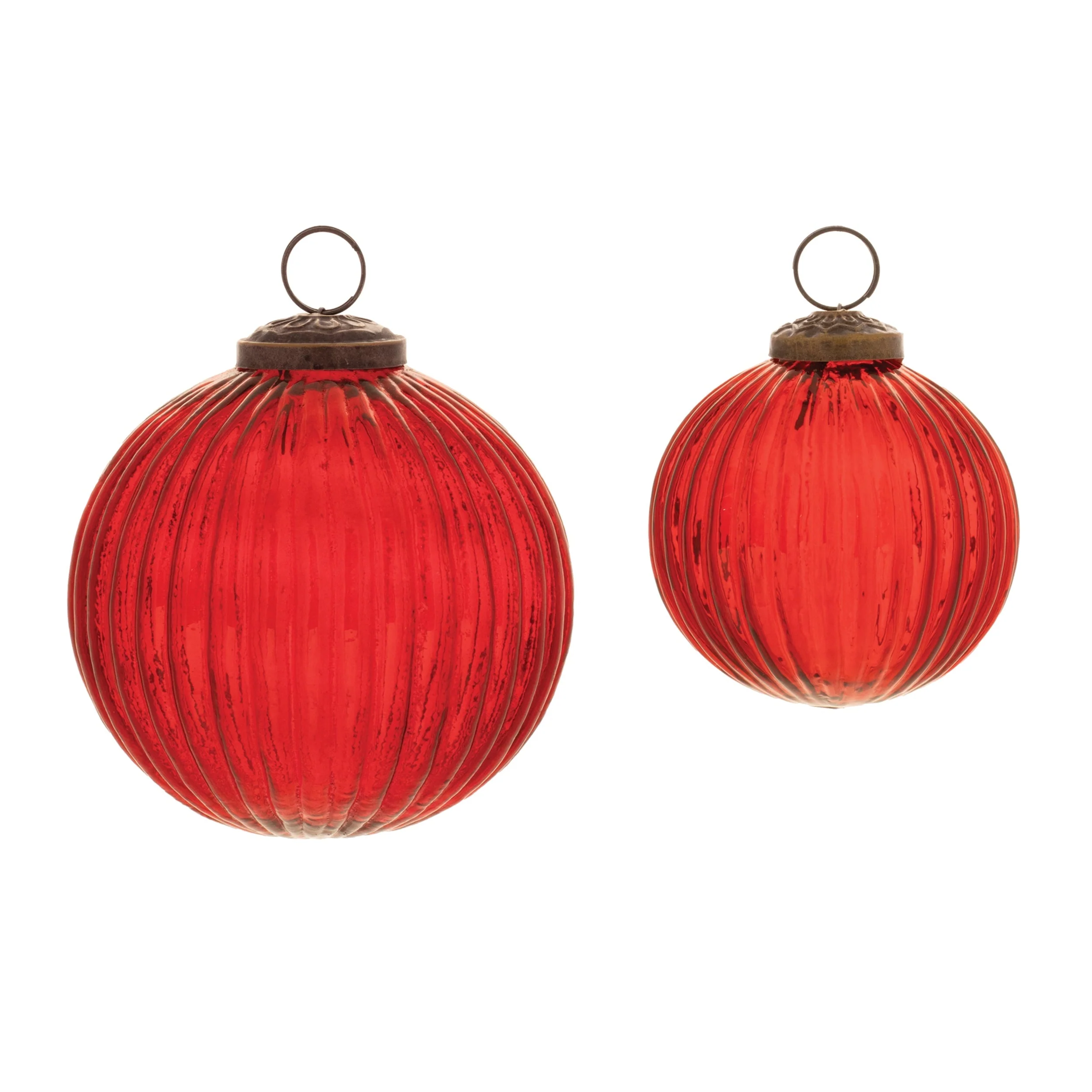 Ribbed Glass Ball Ornament (Set of 12) - Image 2