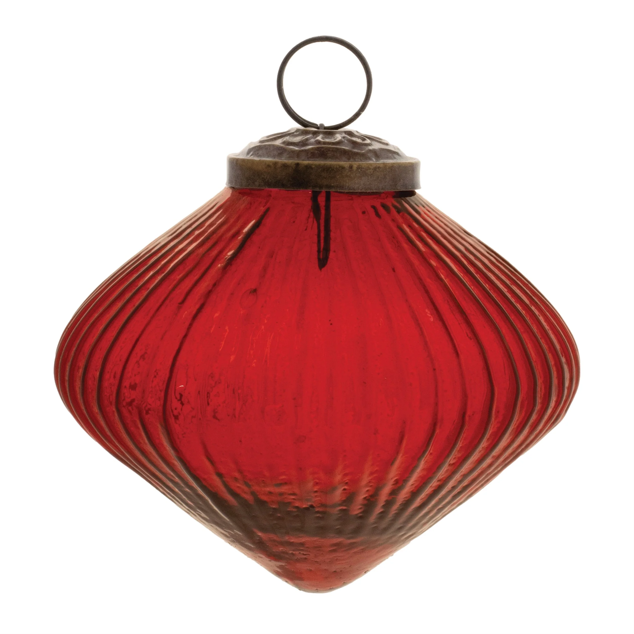 Ribbed Glass Diamond Ornament (Set of 12) - Image 2
