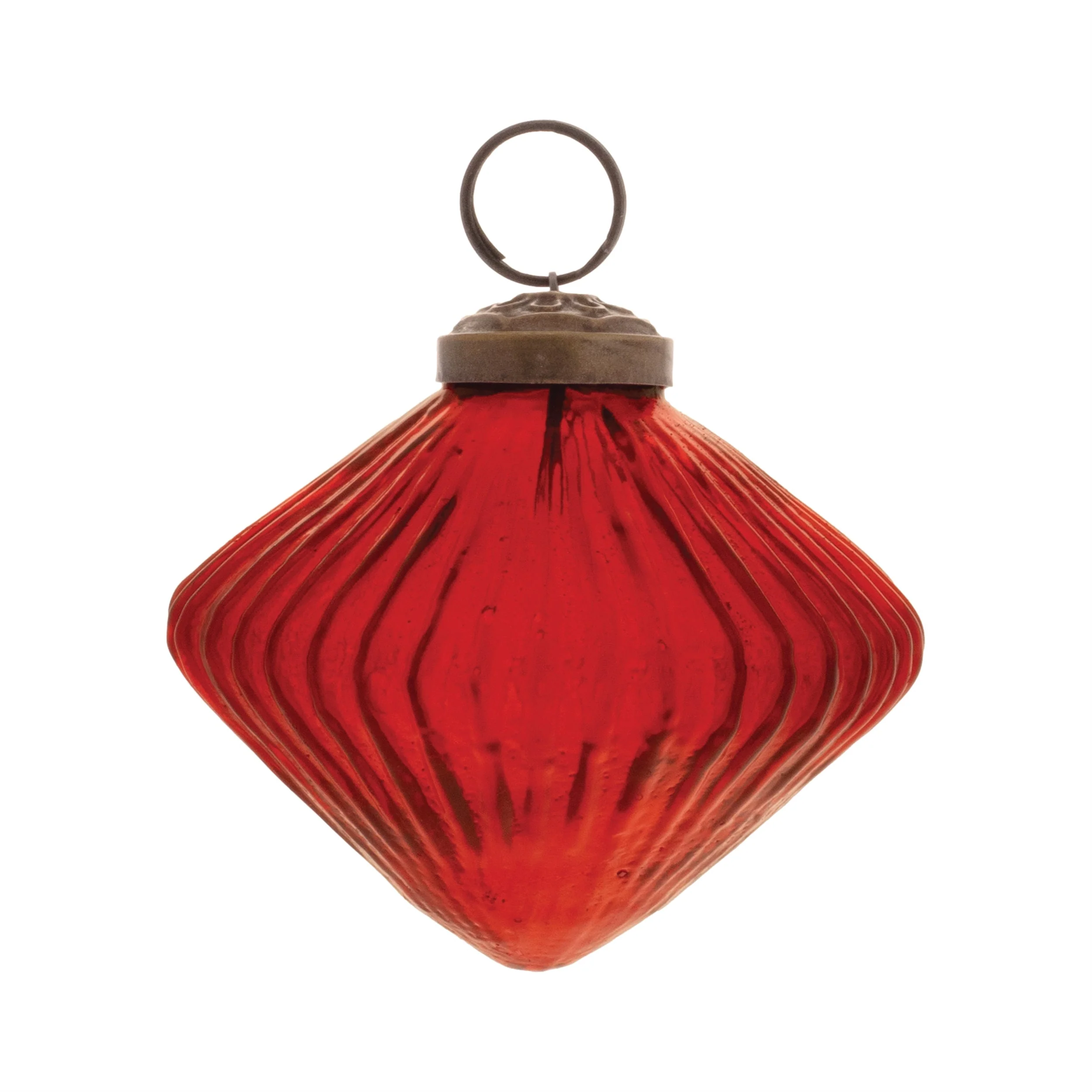 Ribbed Glass Diamond Ornament (Set of 12) - Image 3