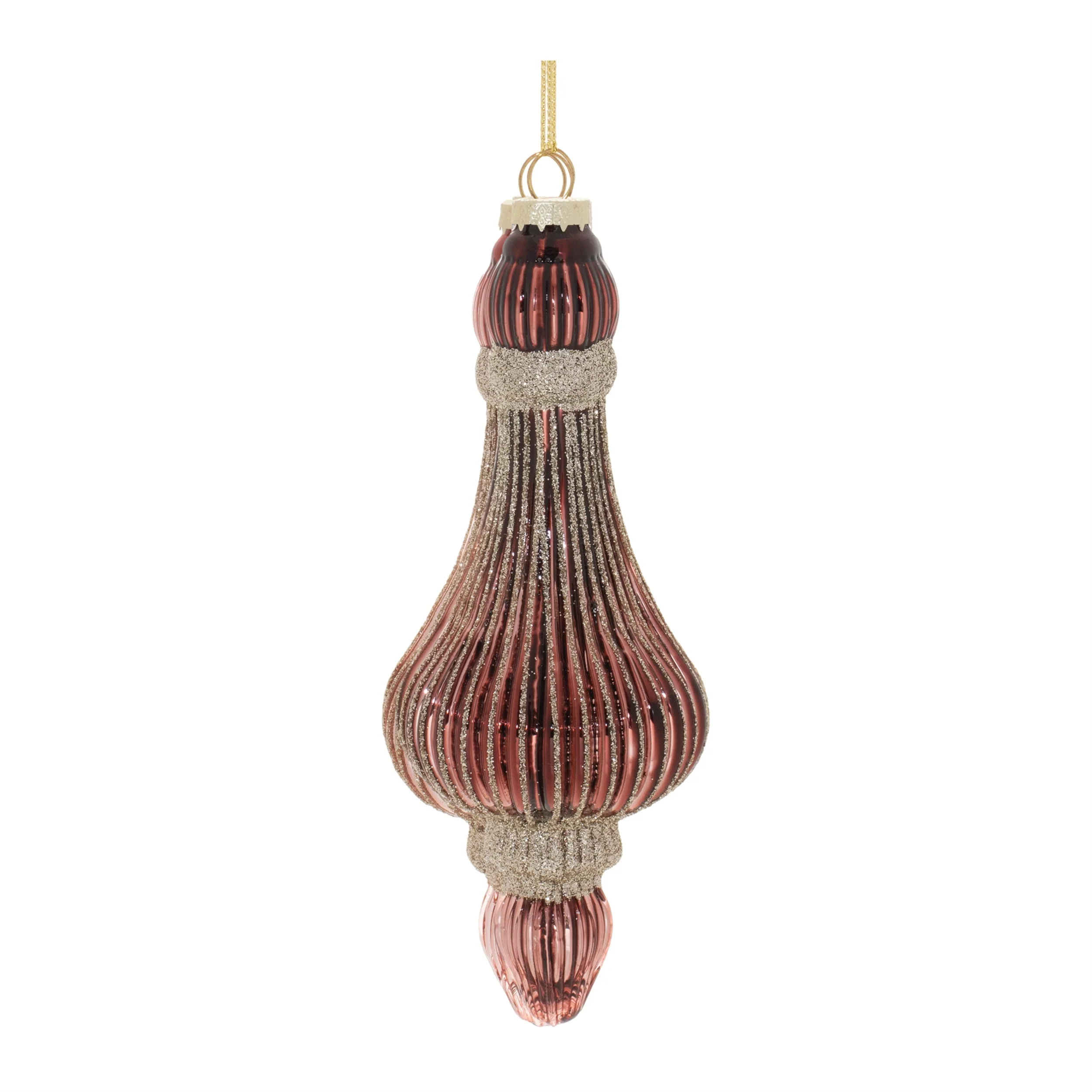 Ribbed Glass Drop Ornament (Set of 6) - Image 3
