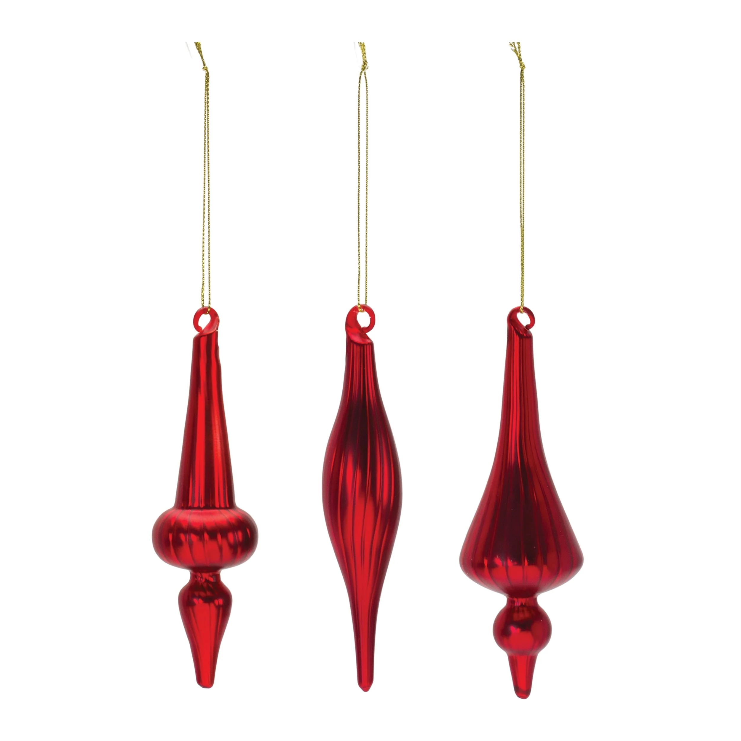 Ribbed Glass Finial Ornament (Set of 12) - Image 2