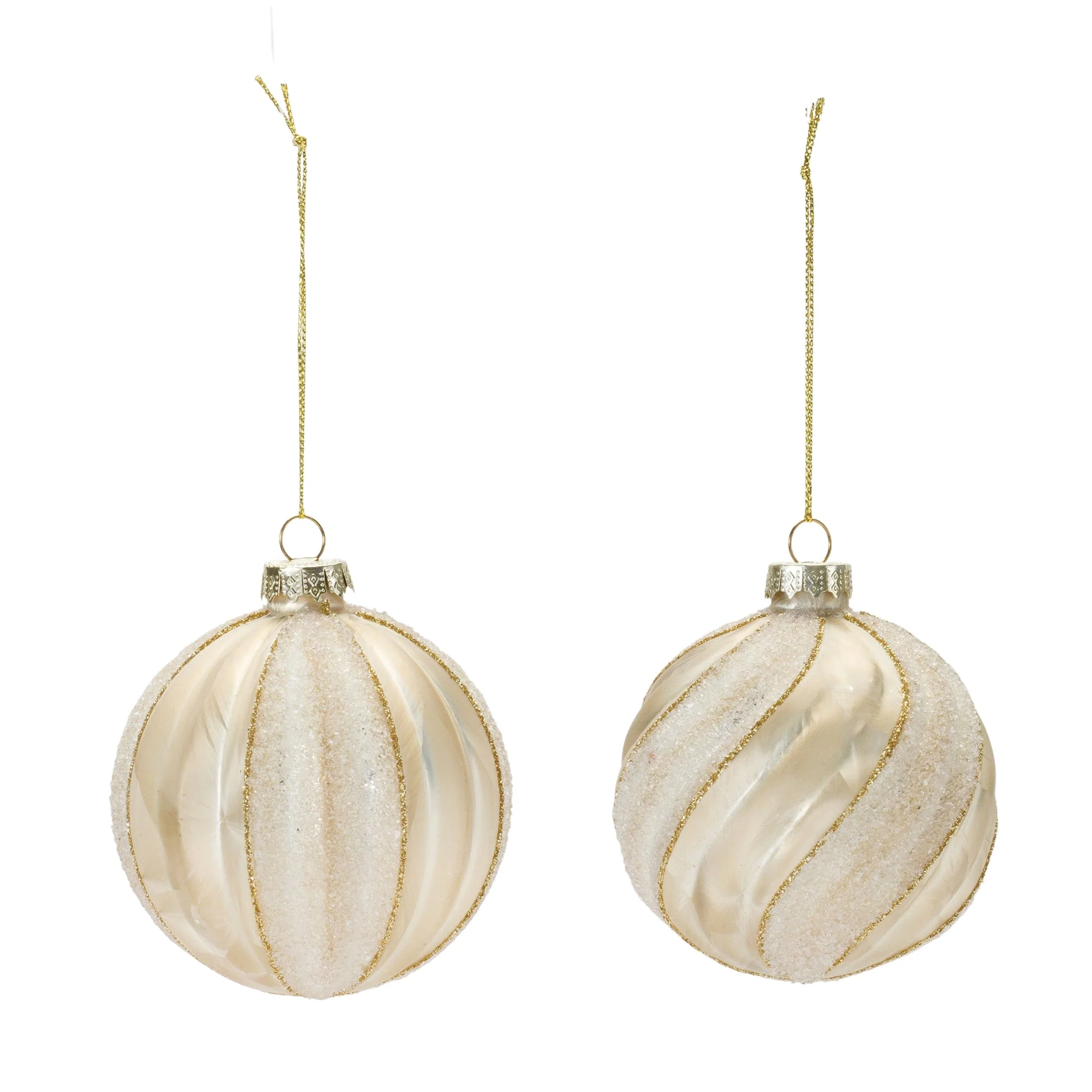 Ribbed Glitter Glass Ball Ornament (Set of 12) - Image 3