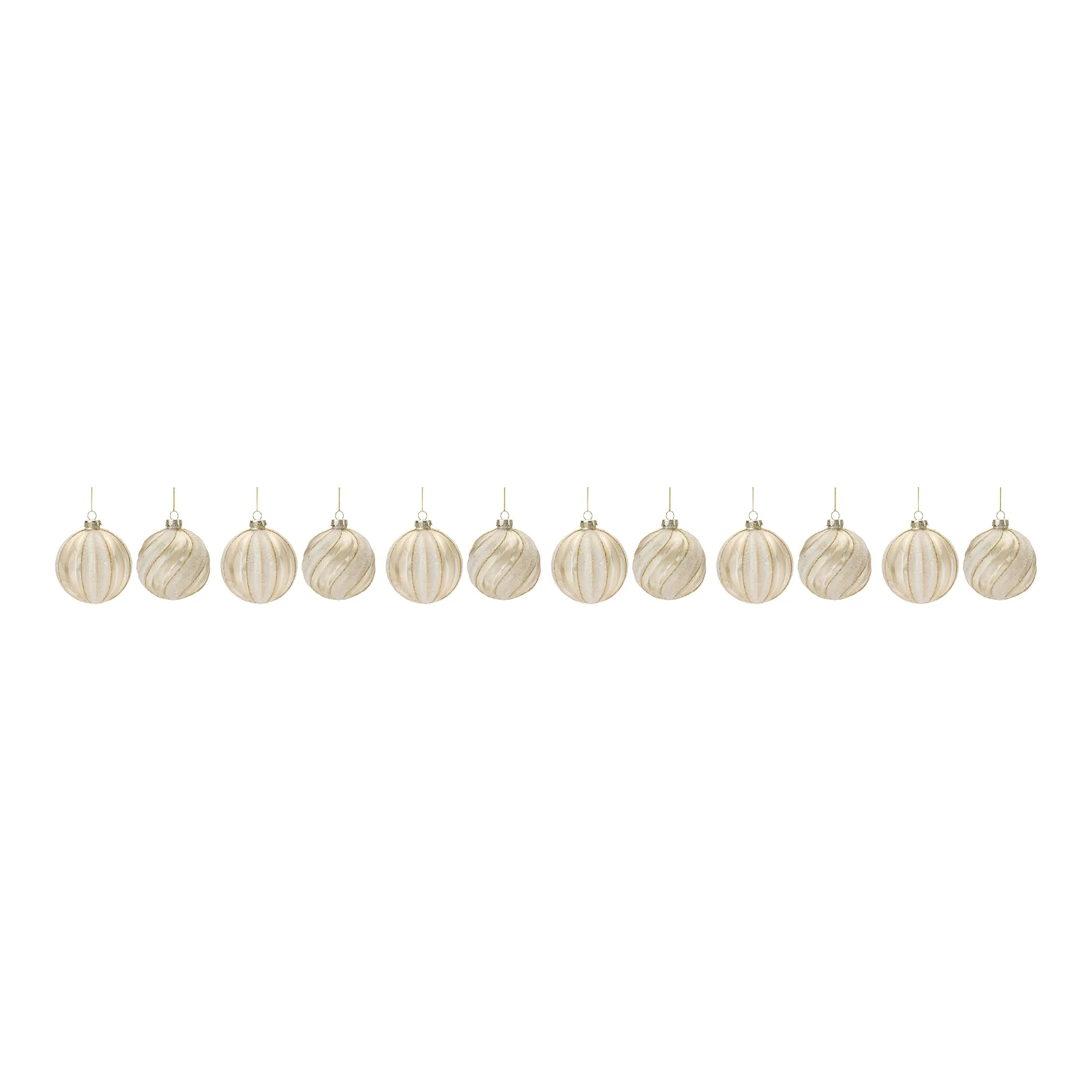 Ribbed Glitter Glass Ball Ornament (Set of 12) - Image 4