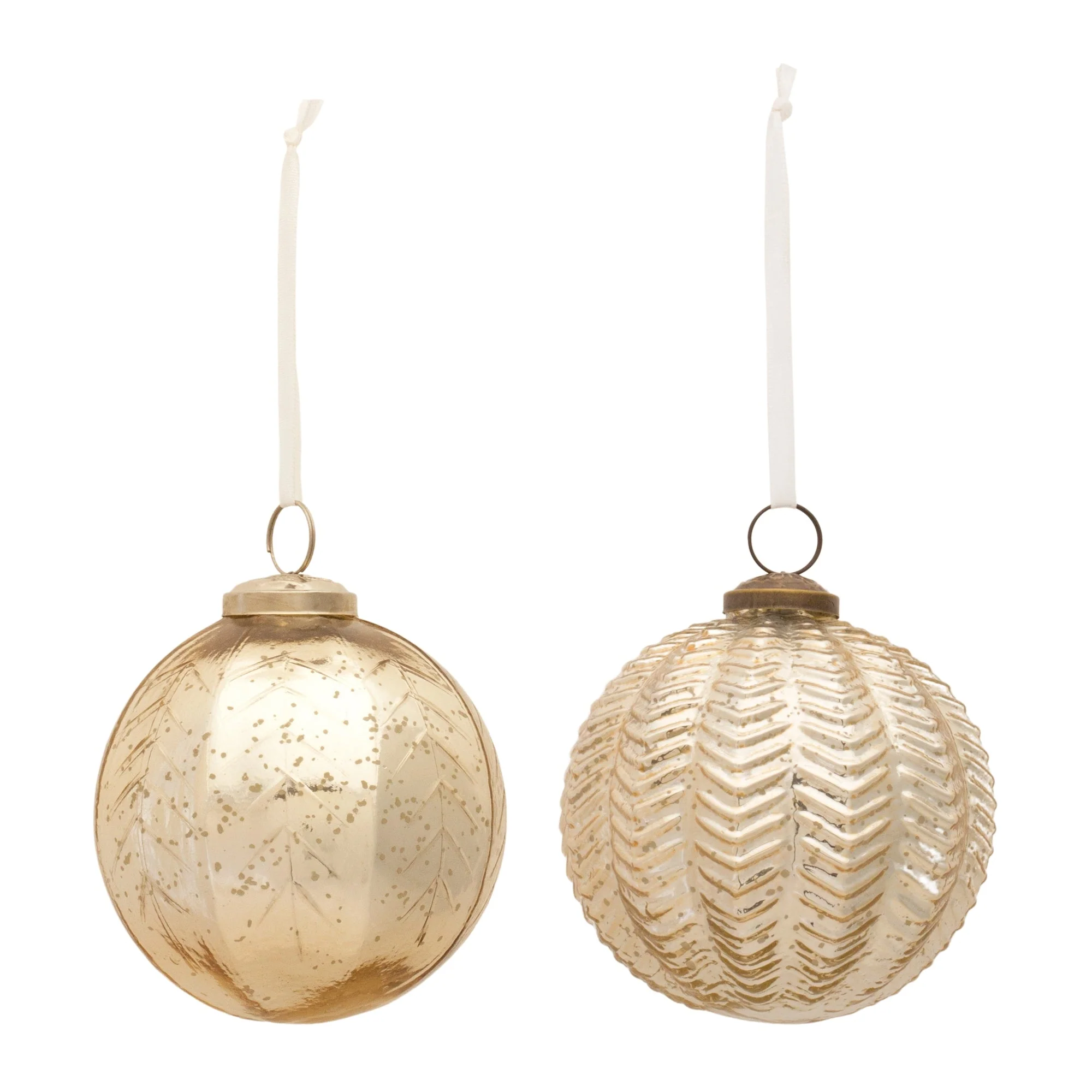 Ribbed Mercury Glass Ball Ornament (Set of 6) - Image 2