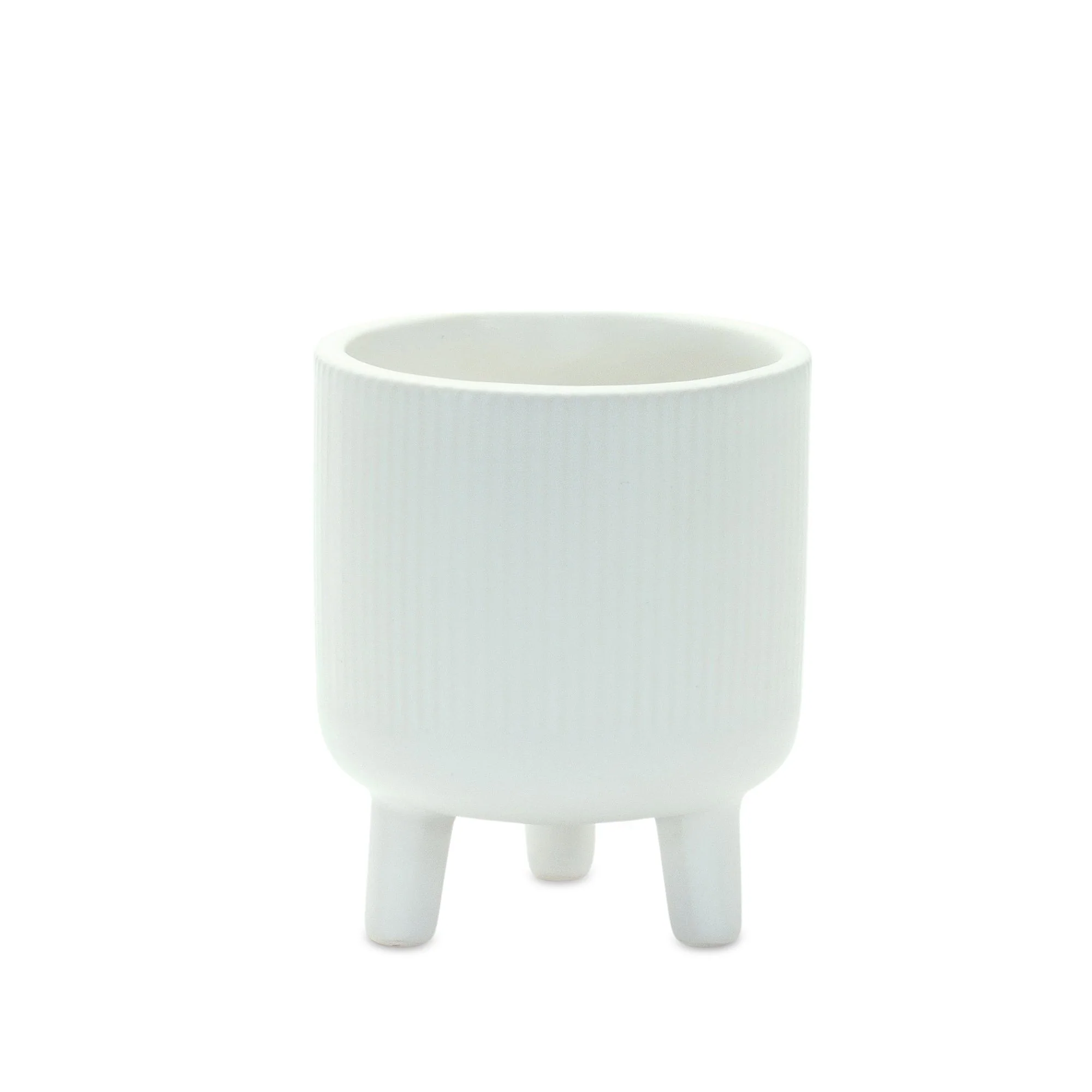 Ribbed Stone Footed Planter (Set of 2) - Image 3