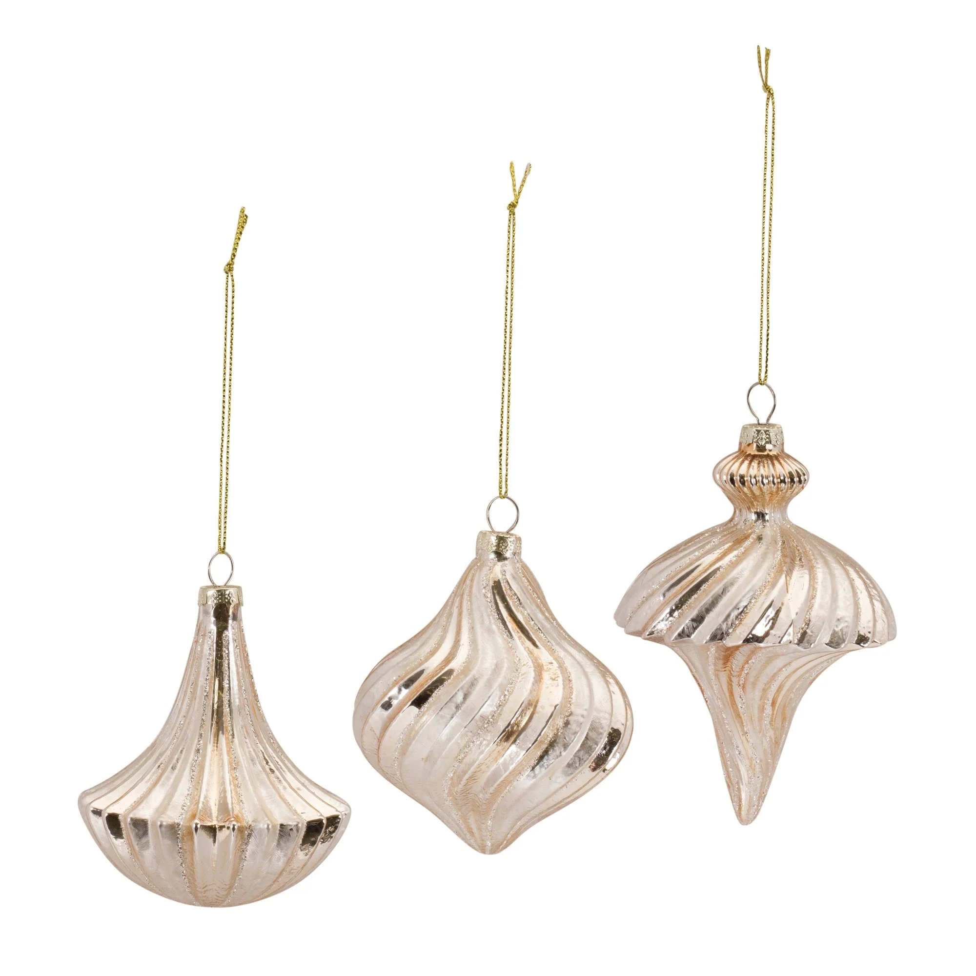 Ribbed Swirl Glass Ornament (Set of 6) - Image 2