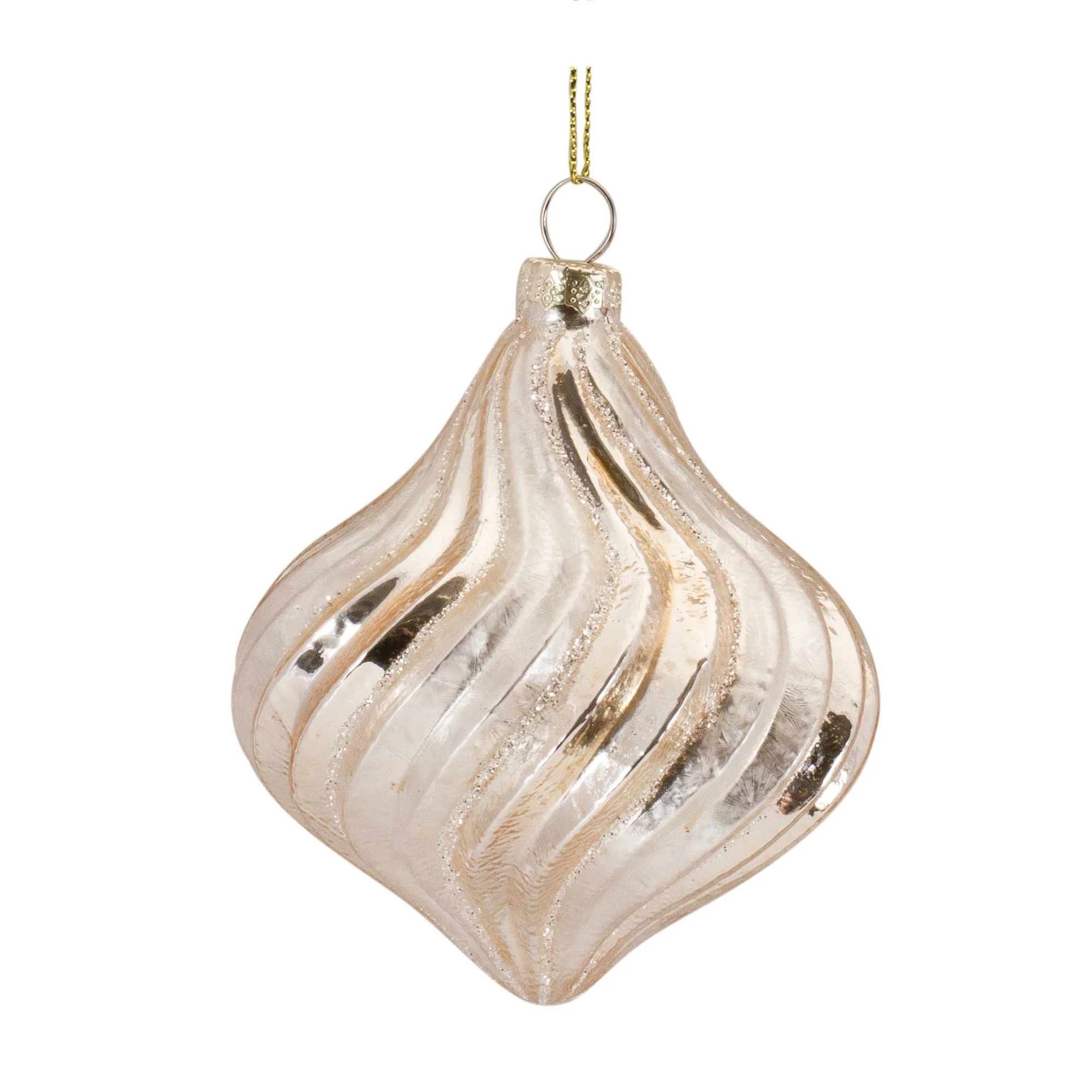 Ribbed Swirl Glass Ornament (Set of 6) - Image 4